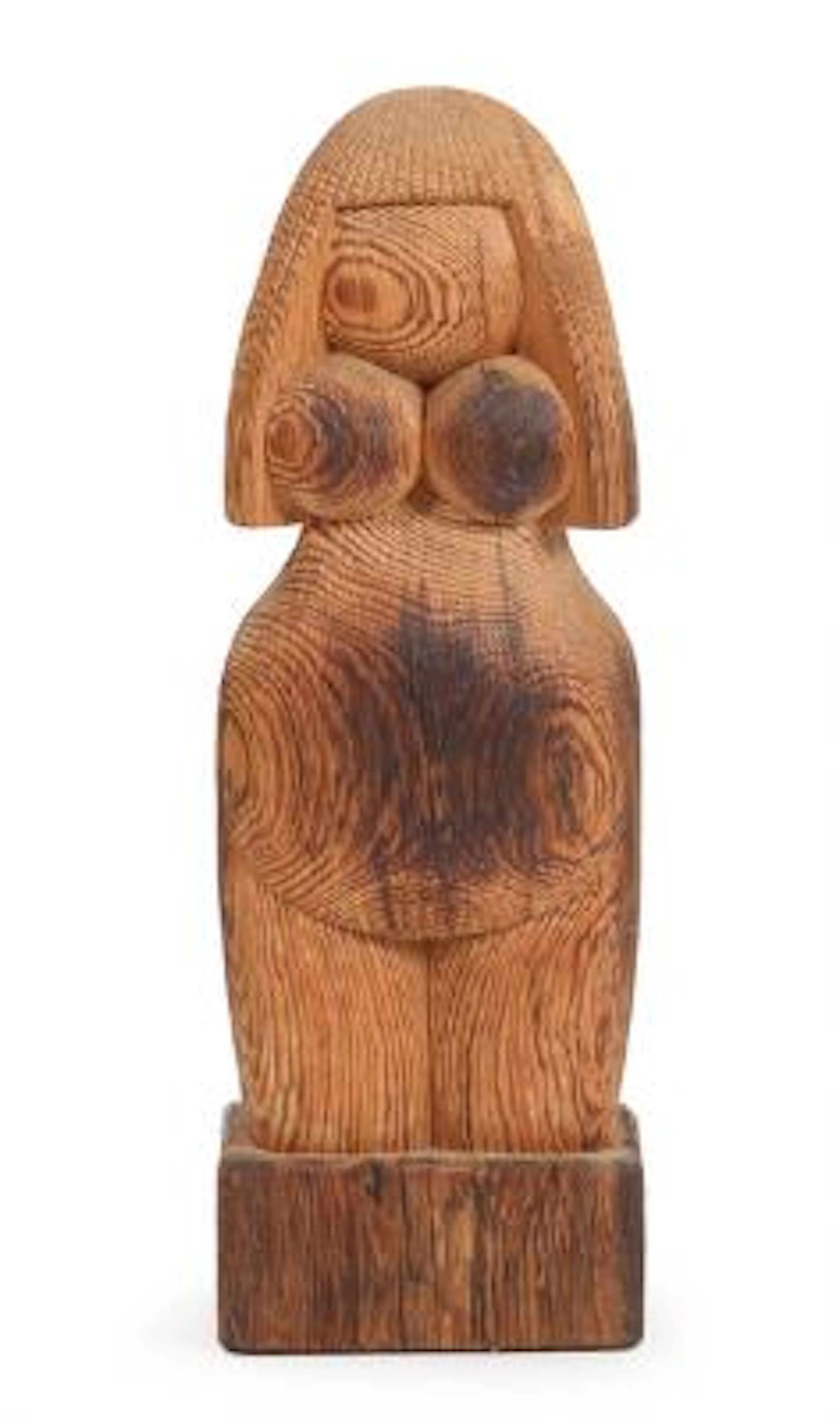 Jacob Hermann: Woman. Signed monogram. A carved pine figure. H. 90