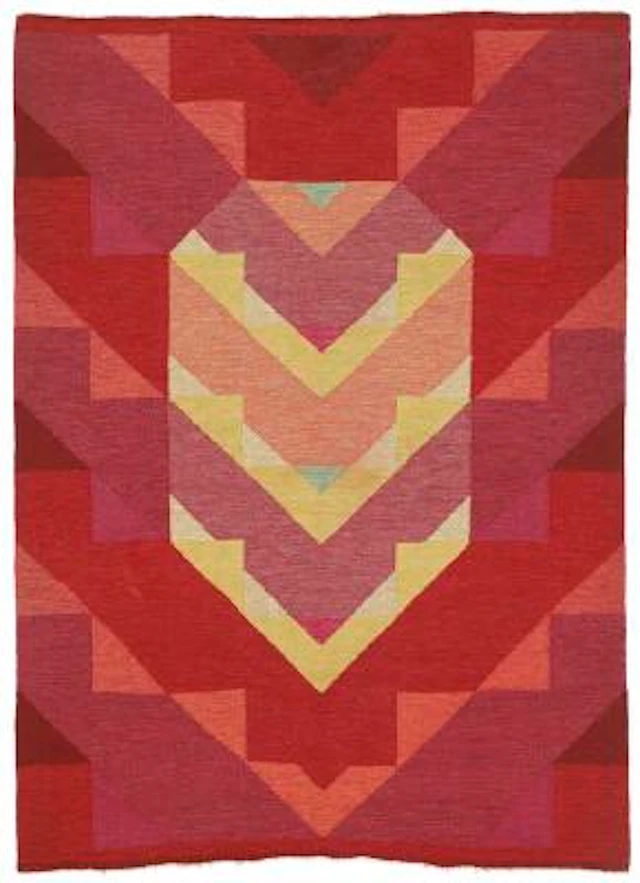 Swedish designer: Handwoven wool carpet in "rölakan" flatweave technique.