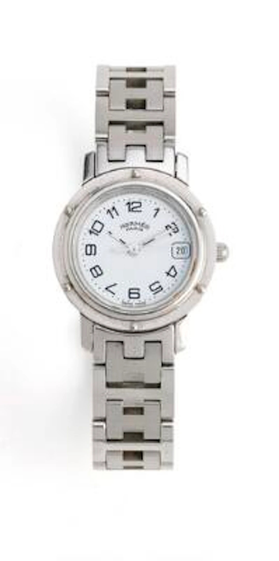 Hermès: Clipper of steel, ref. 1178462. Quartz movement with date