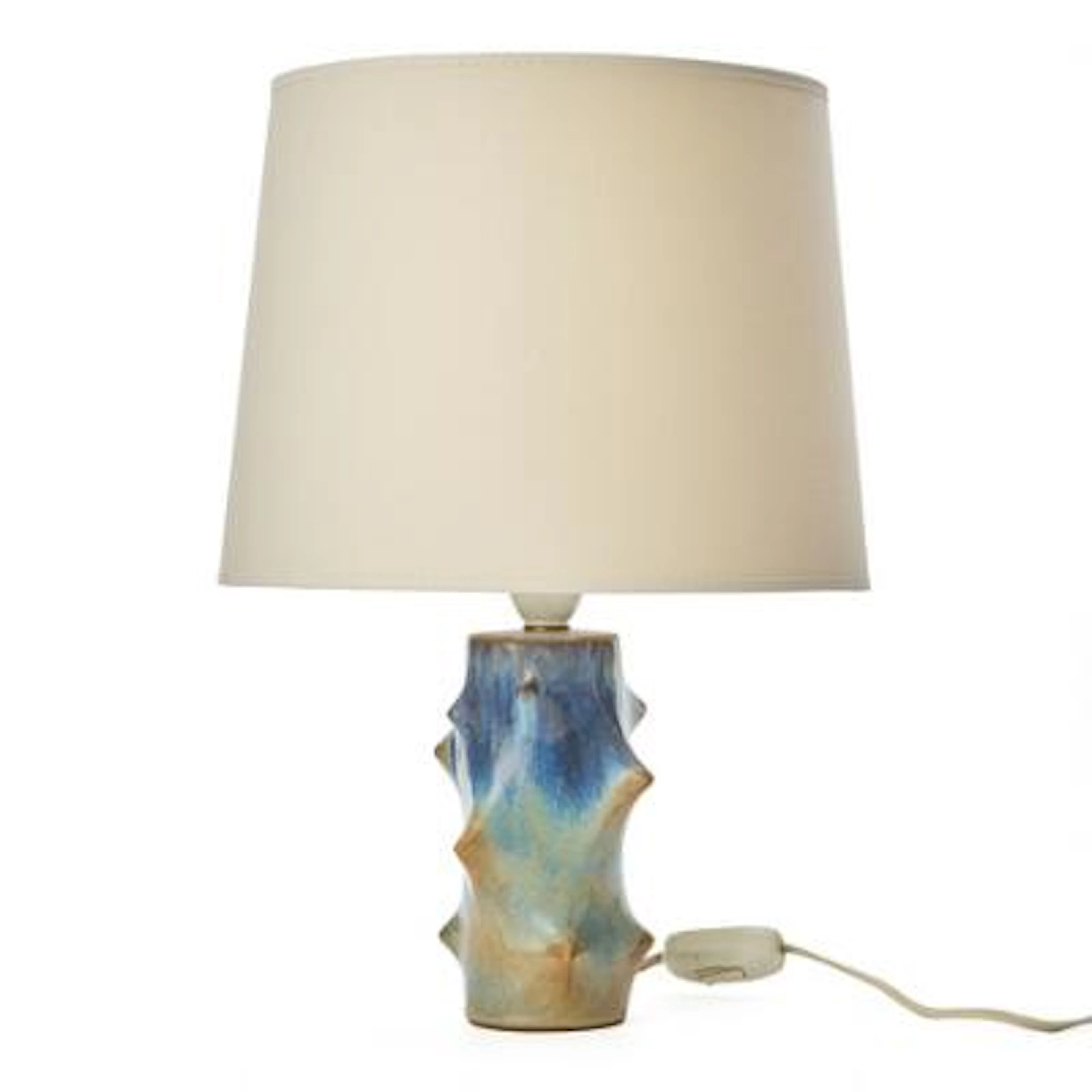 Knud Basse: "Rosentorn". A stoneware table lamp modelled with relief