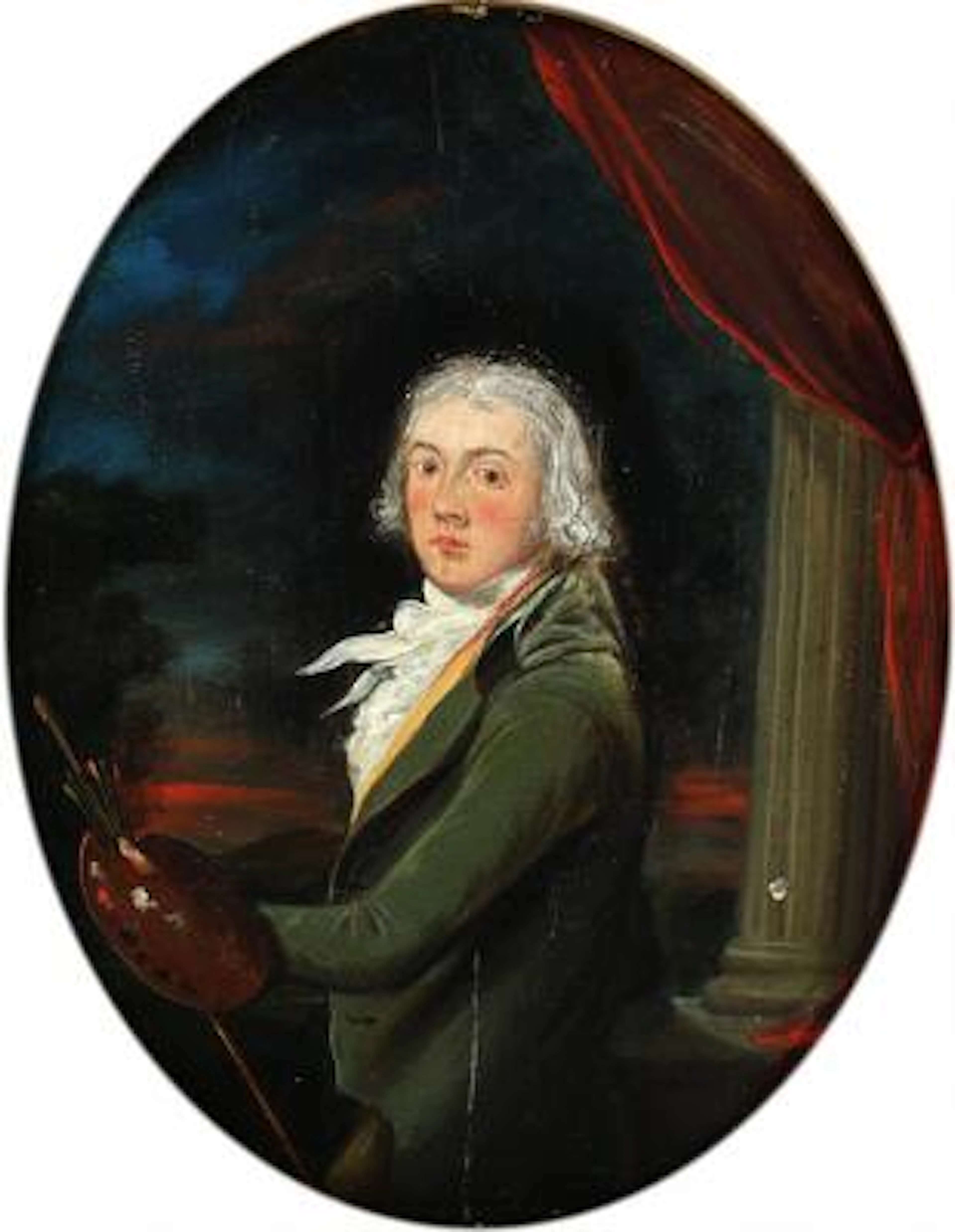 Unknown artist, 18th century.: Self-portrait of an artist with his
