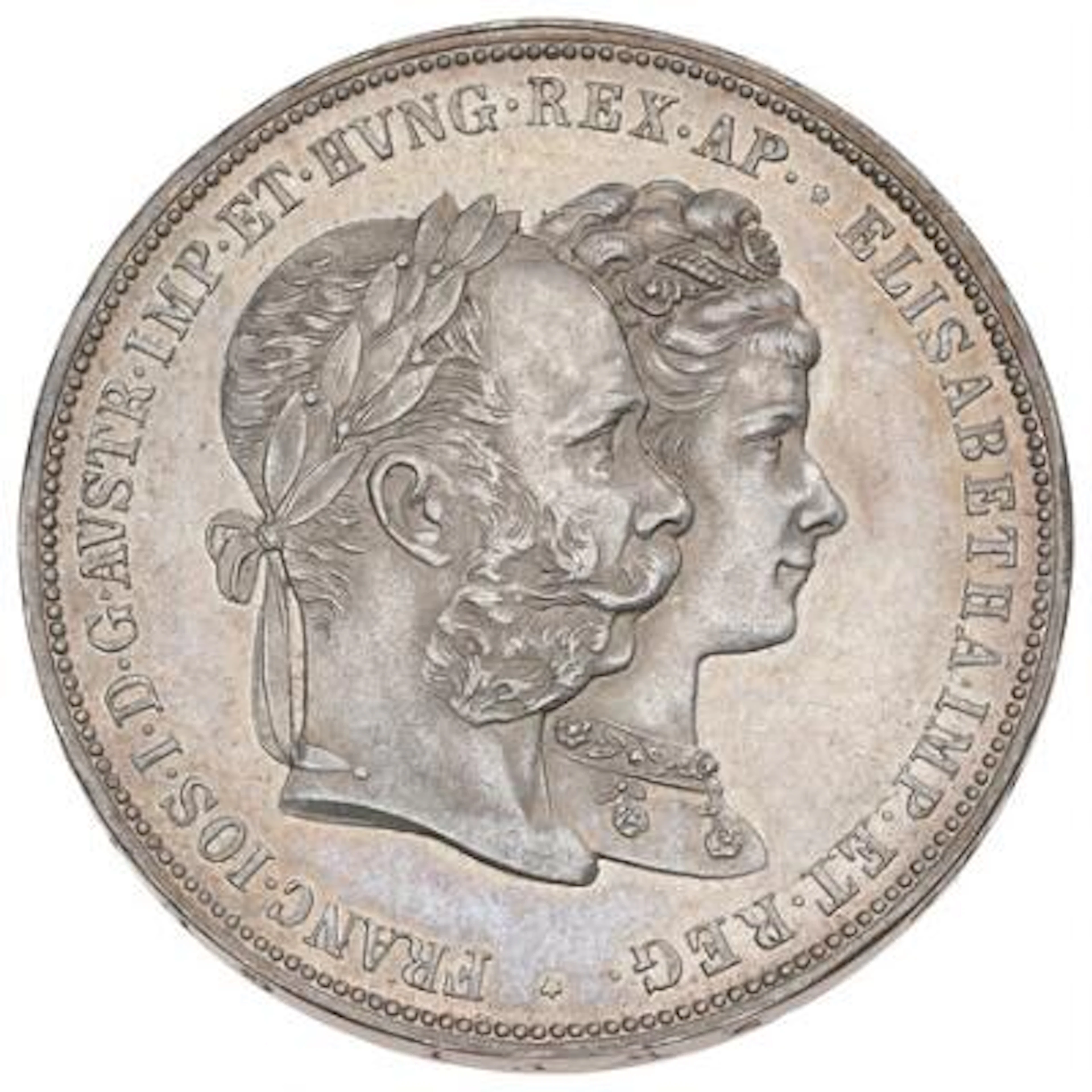 Austria, Franz Joseph I, 1848–1916, 2 Floriner 1879 (silver anniversary)