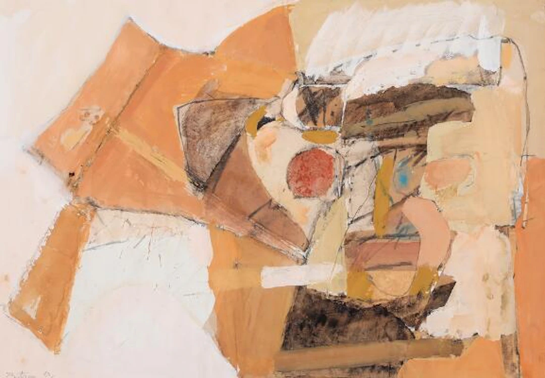 Albert Bitran: Untitled, 1973. Signed Bitran 73. Mixed media on paper.