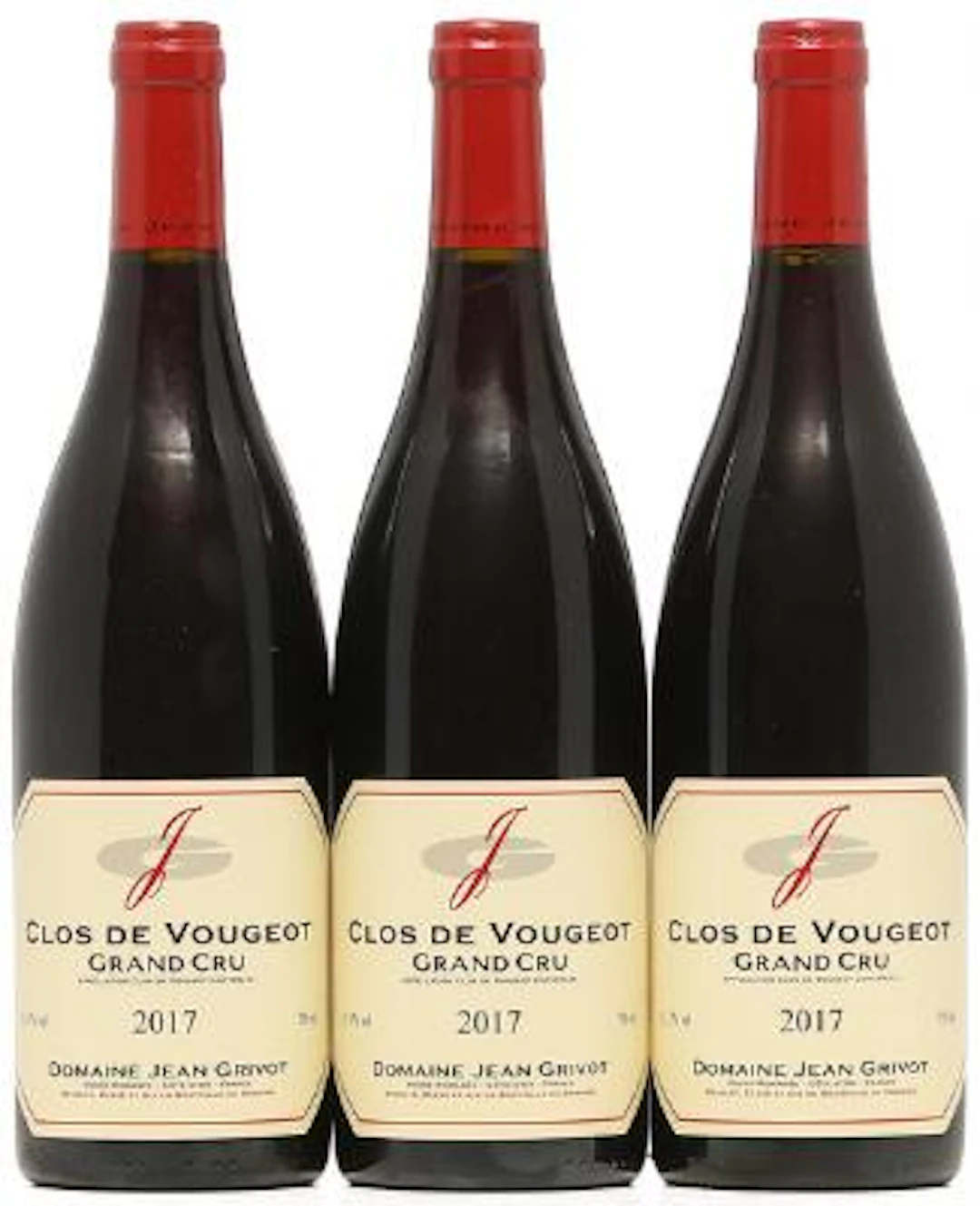 3 bts. Clos de Vougeot Grand Cru, Domaine Jean Grivot 2017 A (hf/in).