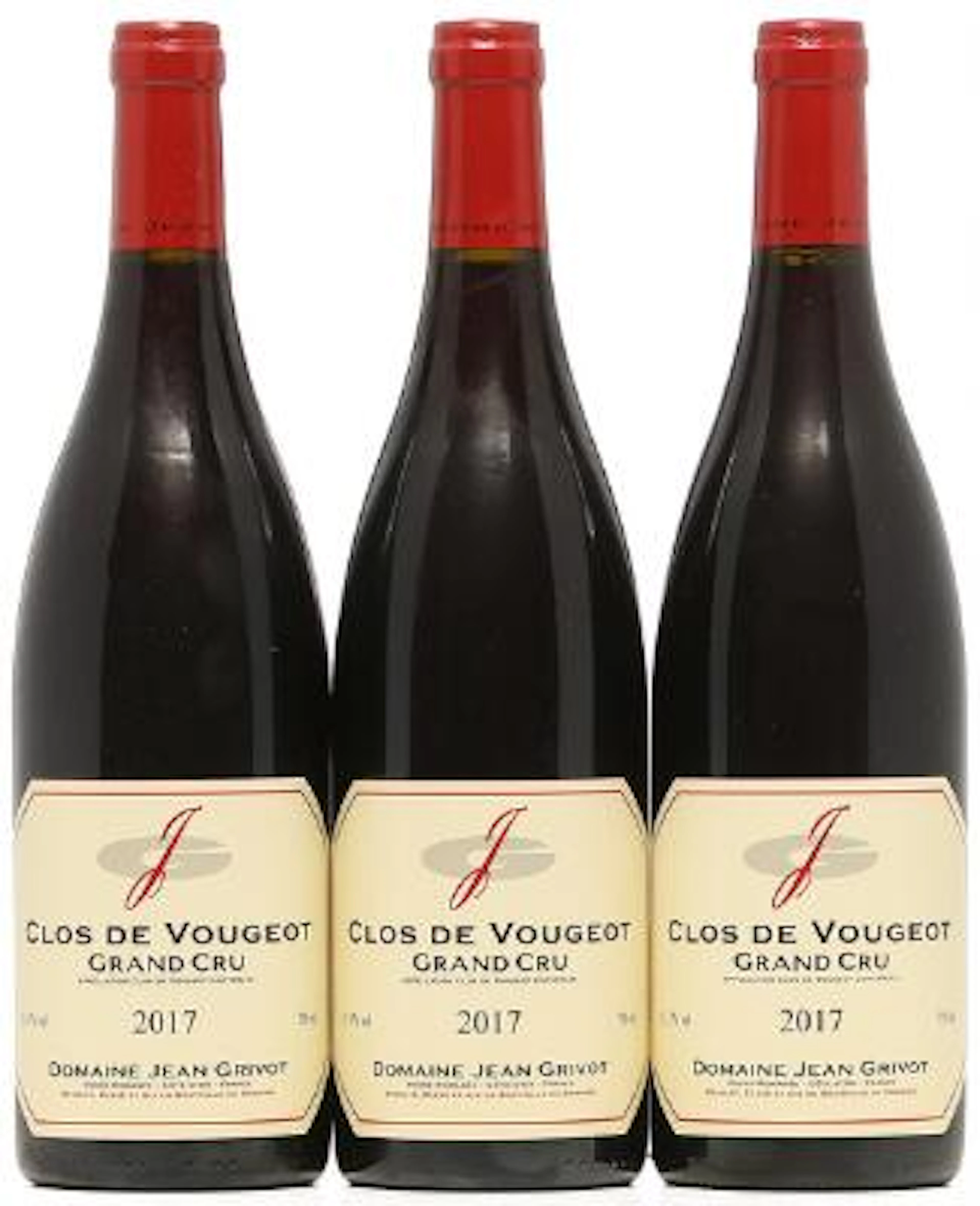 3 bts. Clos de Vougeot Grand Cru, Domaine Jean Grivot 2017 A (hf/in).