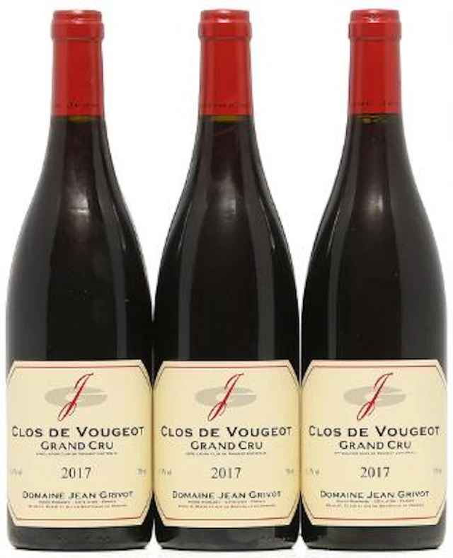 3 bts. Clos de Vougeot Grand Cru, Domaine Jean Grivot 2017 A (hf/in).