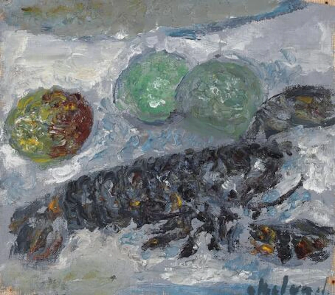 Poul Ekelund: Still life with lobster. Signed Ekelund. Oil on canvas
