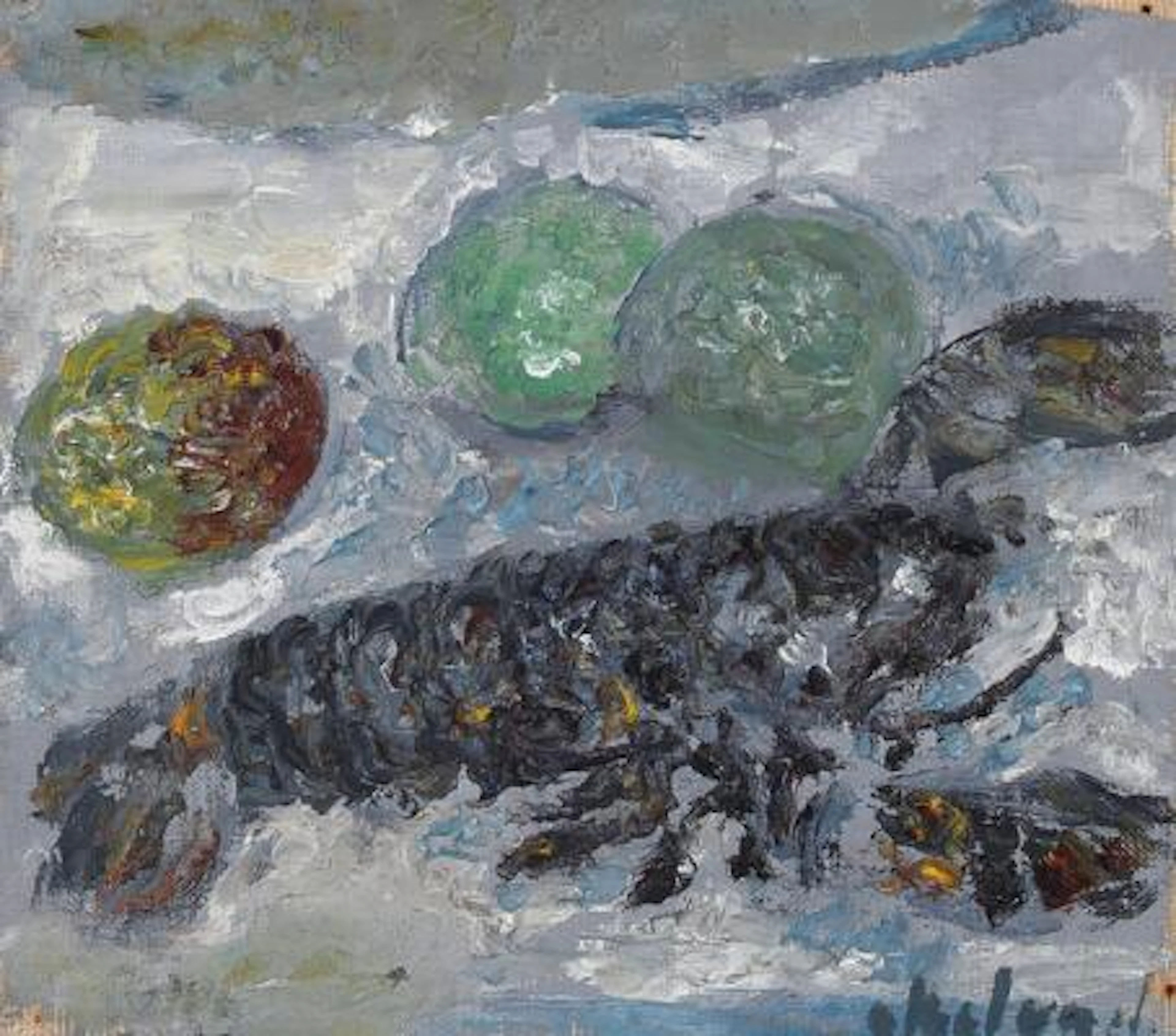 Poul Ekelund: Still life with lobster. Signed Ekelund. Oil on canvas