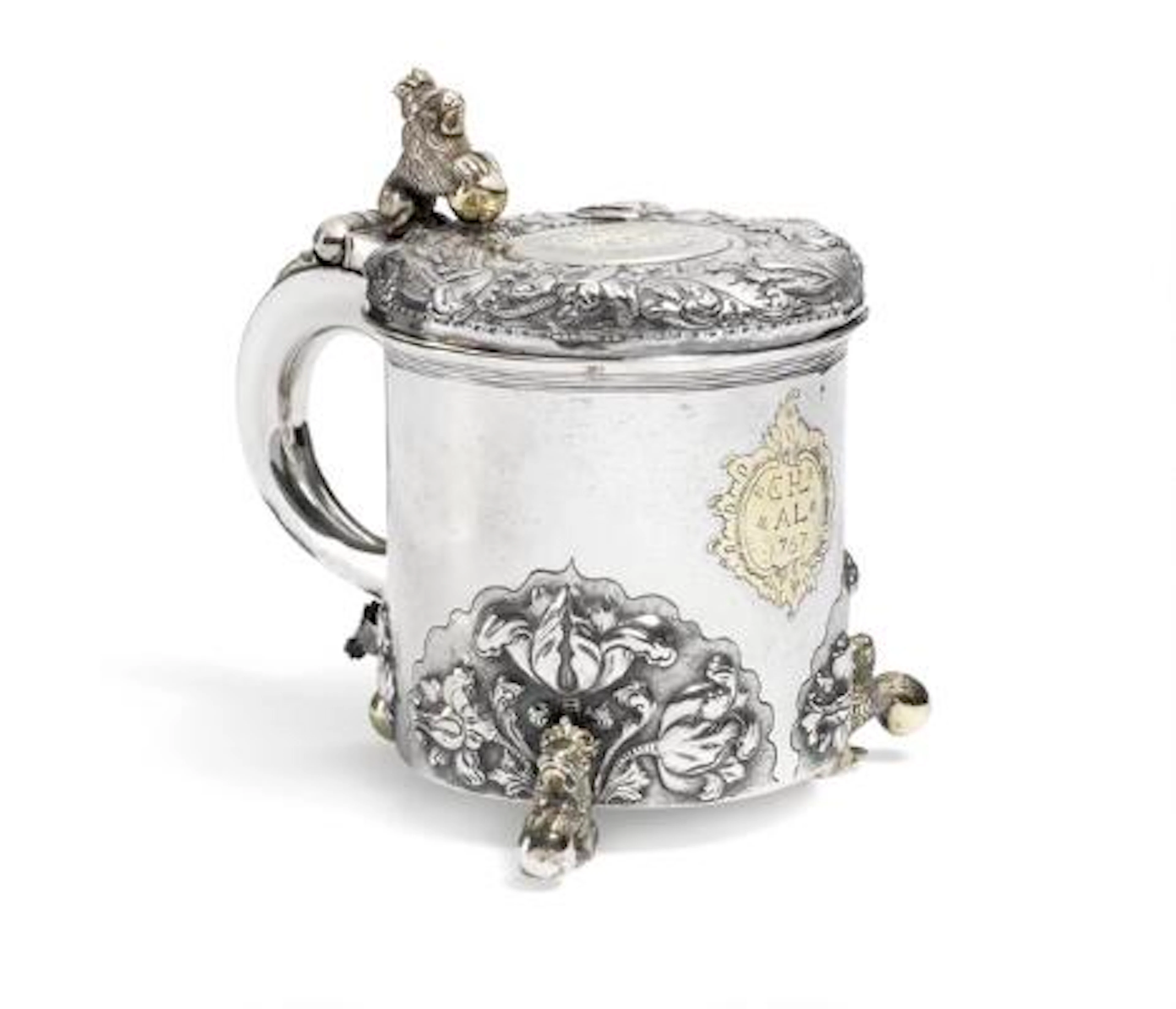 Mogens Thommesen Løwenhertz: A Danish Baroque silver peg tankard.