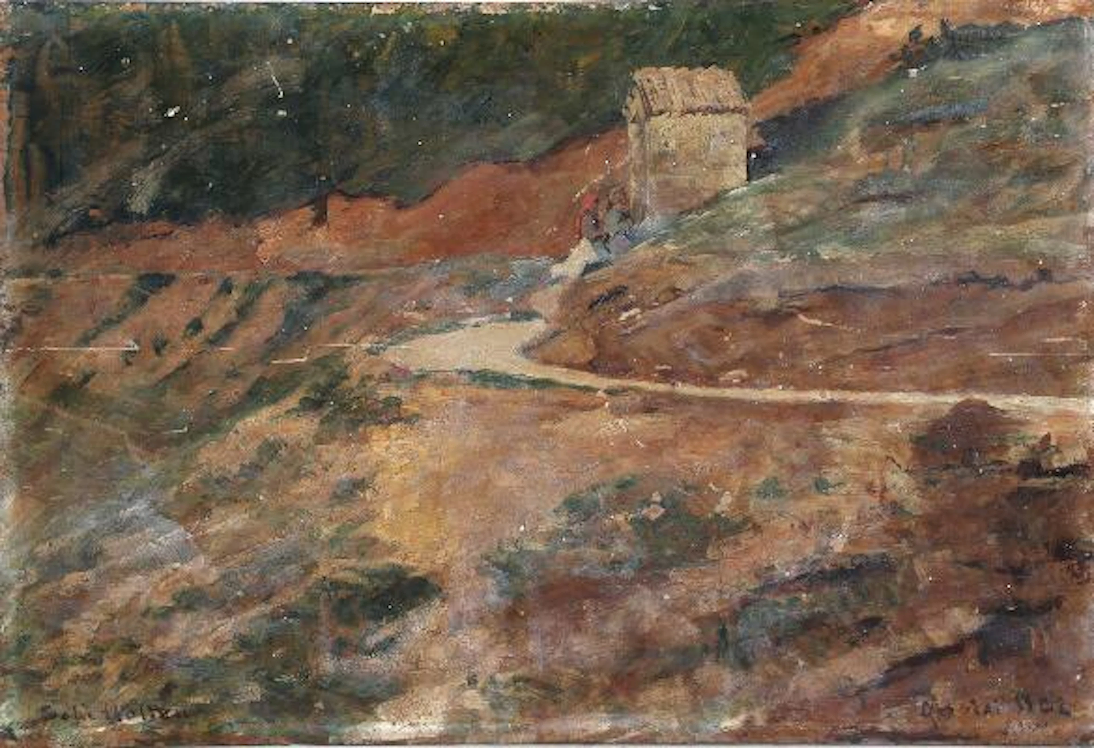 Sofie Holten: From the mountains around Assisi. Signed and dated Sofie