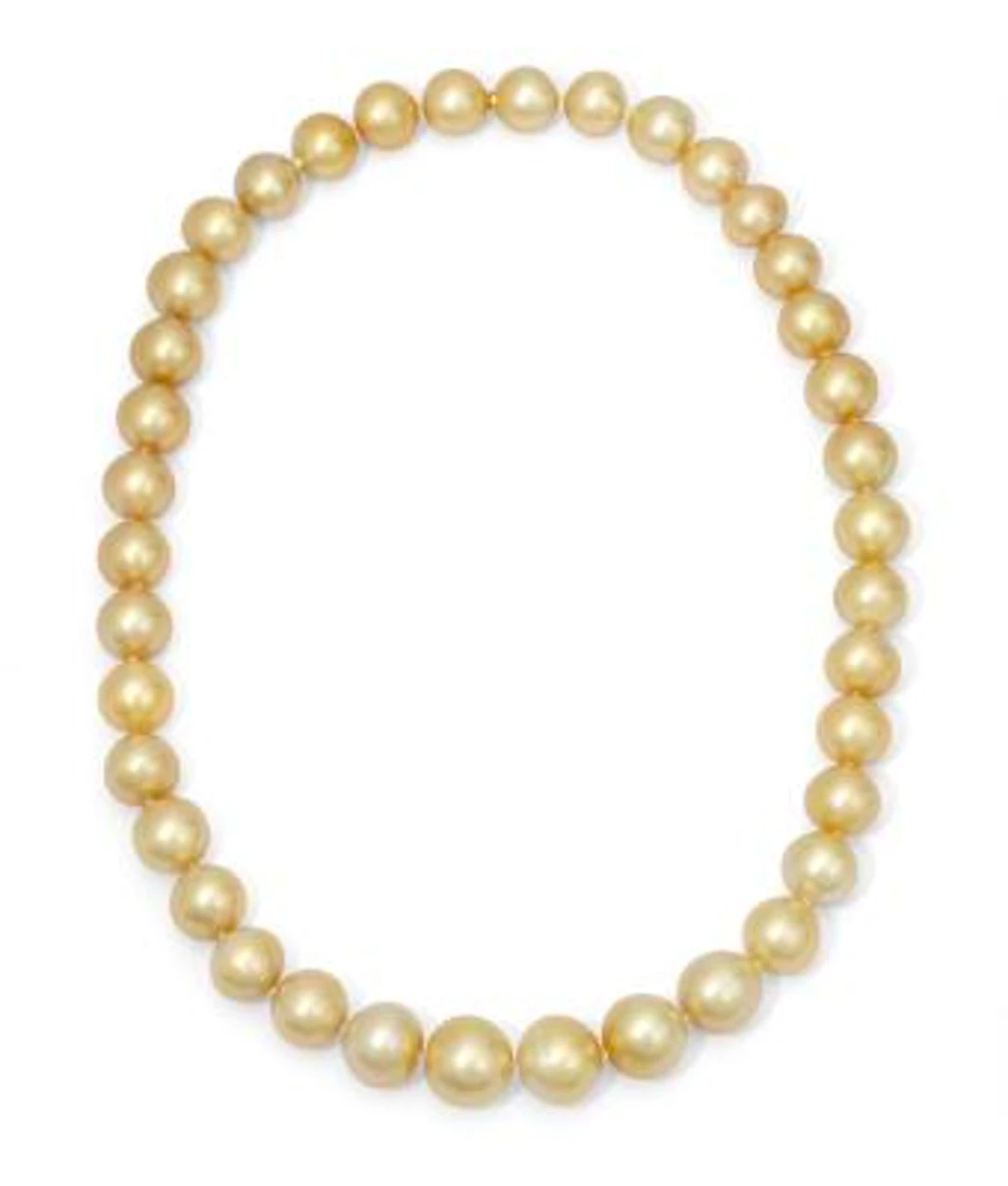 A pearl necklace set with South Sea cultured pearls with an integrated