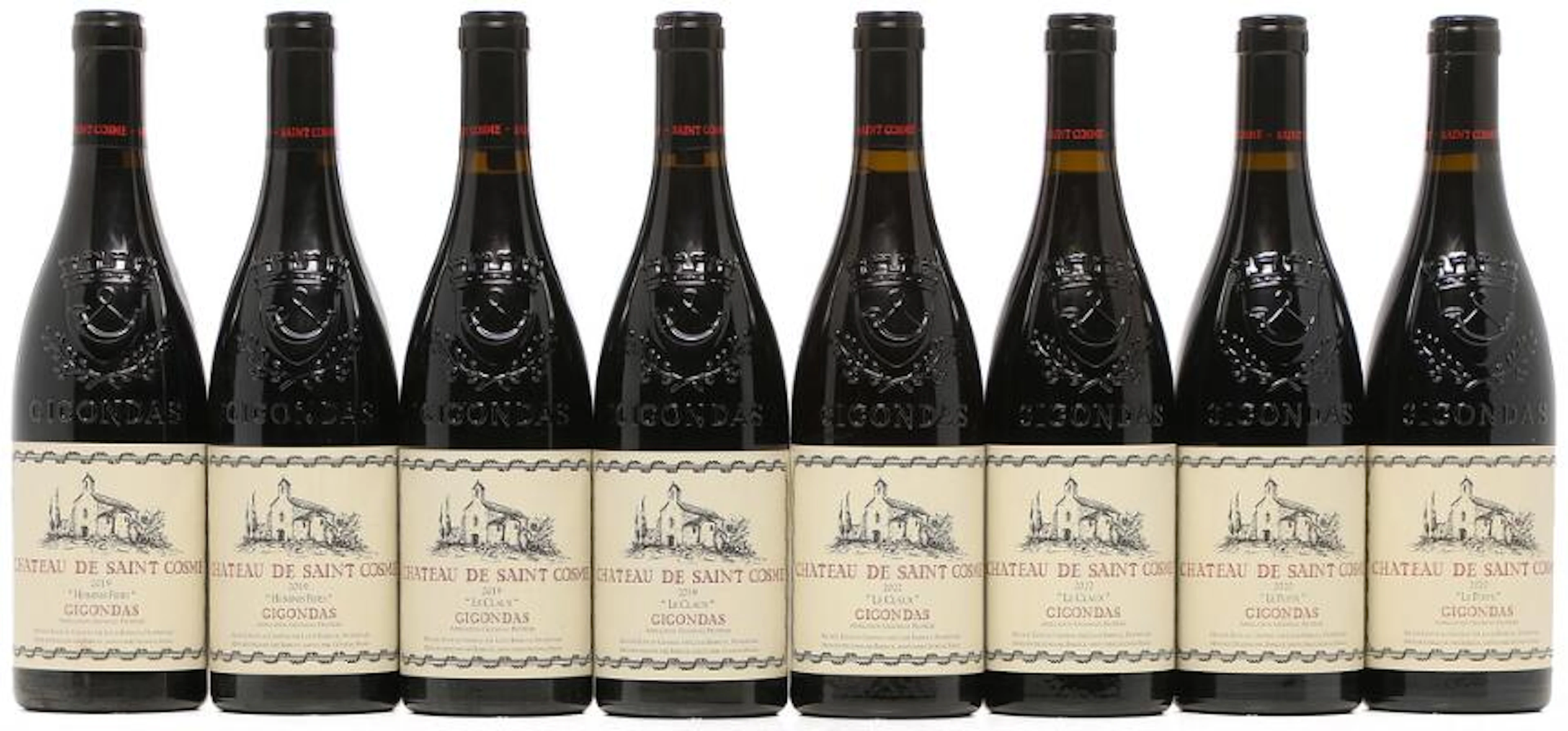 2 bts. Gigondas "Hominis Fides", Chateau De Saint Cosme 2019 A (hf/in).