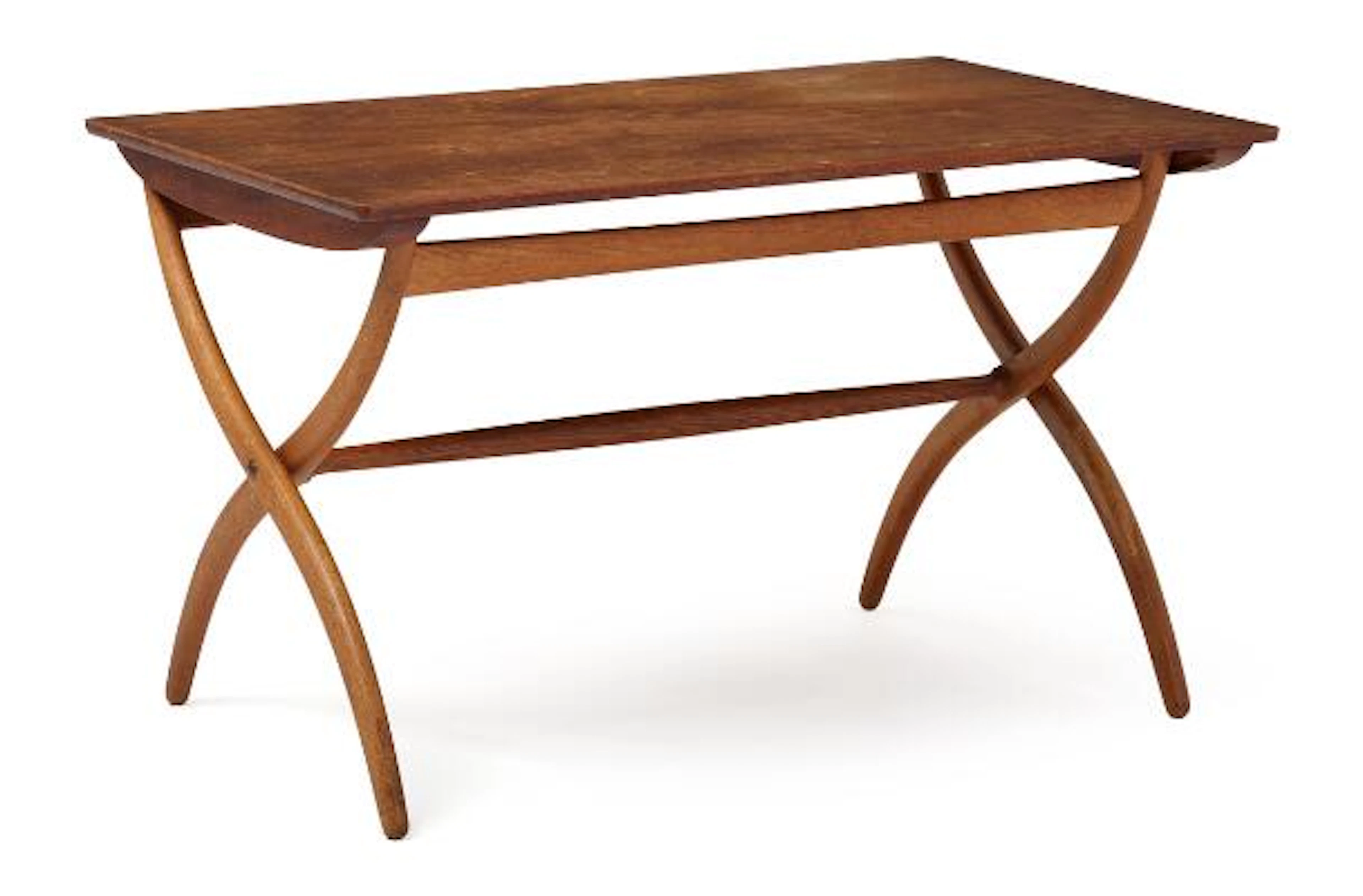 Ole Wanscher: Rectangular coffee table with solid teak top and foldable
