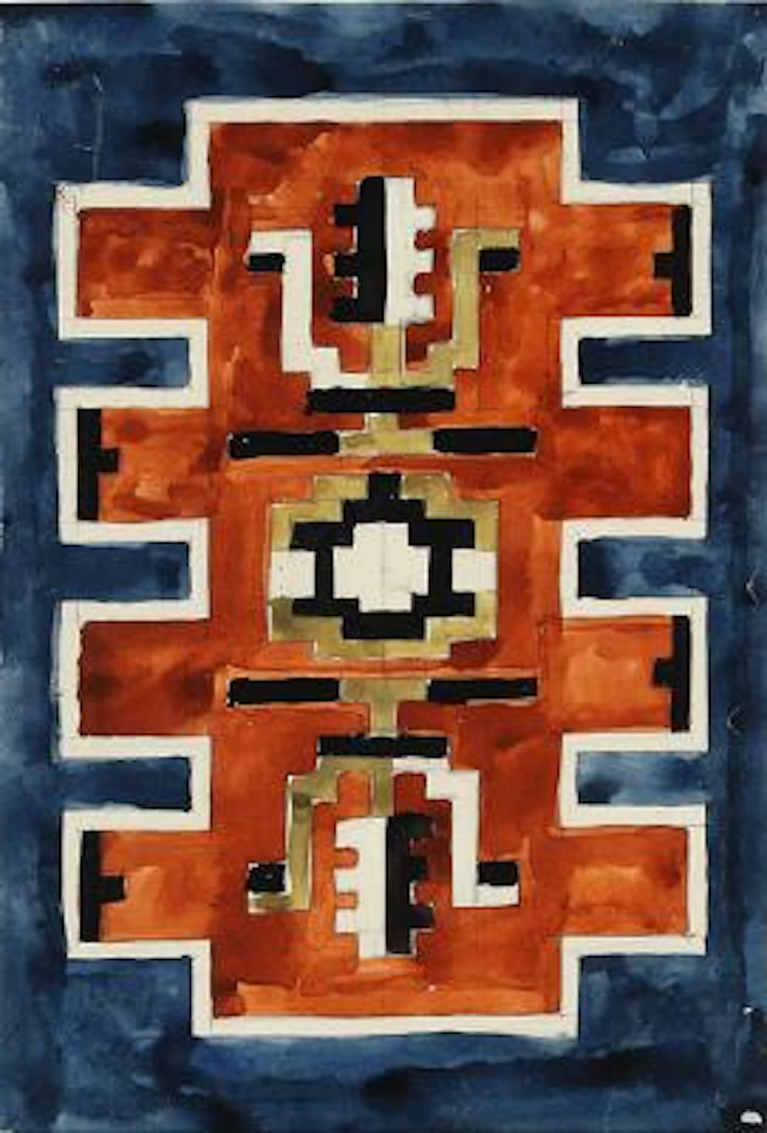 Ingrid Simonsson: Pattern design for textile. Unsigned. Watercolour