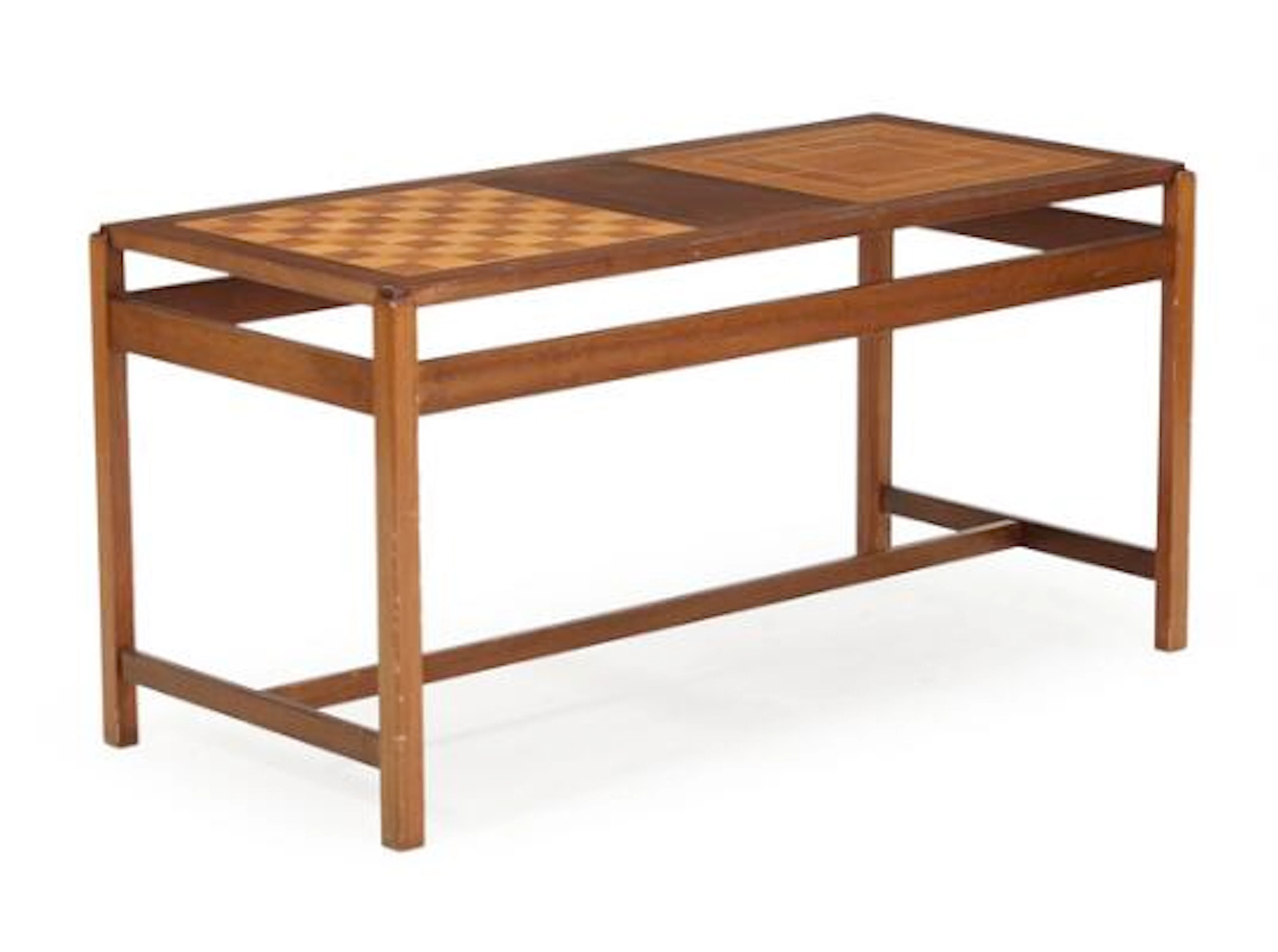 Danish design: Chess table in mahogany, reversible board with inlaid
