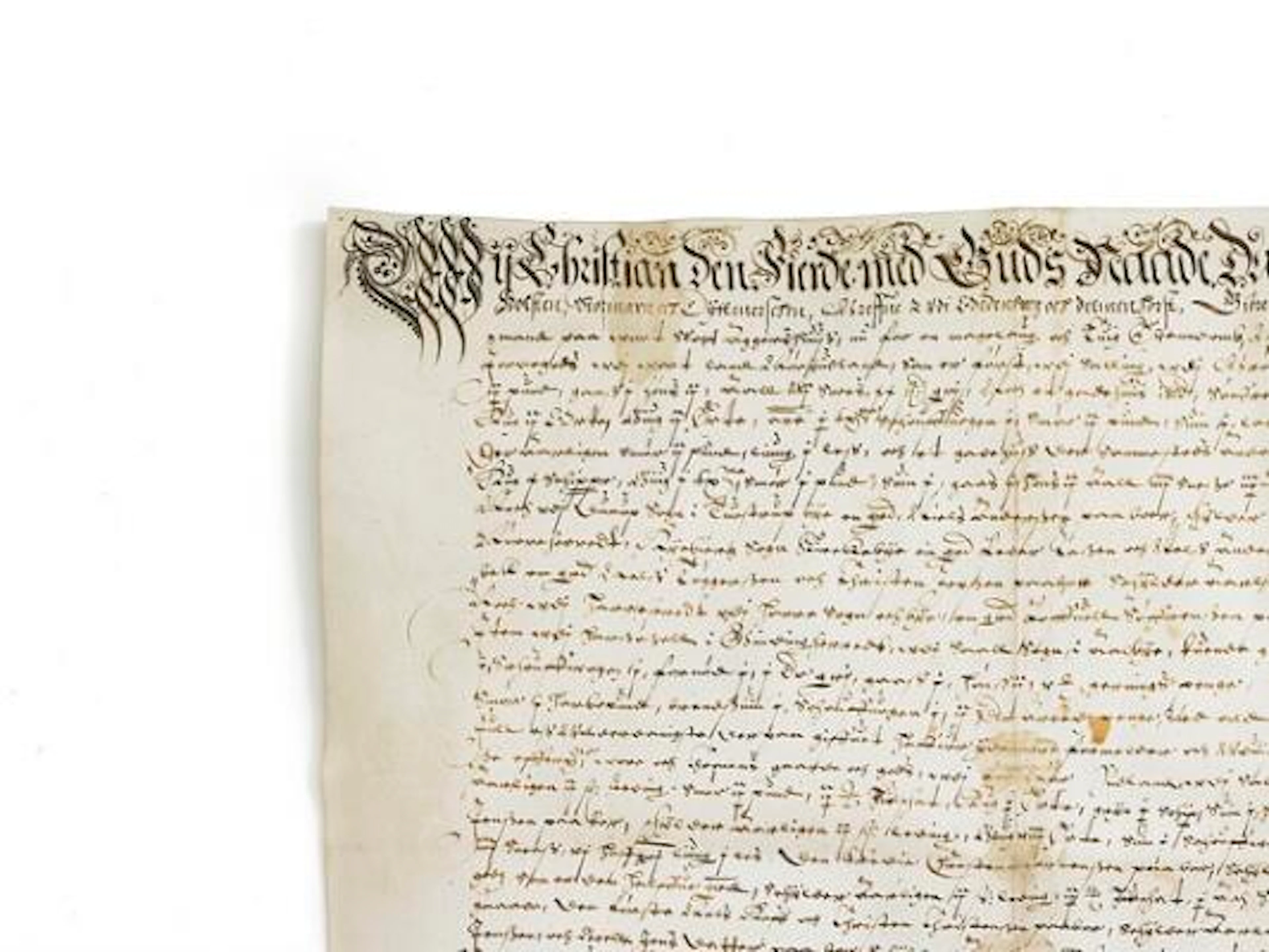 Original handwritten deed, first half-17th century: Exchange of real