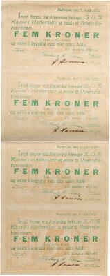 Southern Jutland, S.O.S. Kasse Hadersleben, 1, 2, 5 and 10 kr 1st