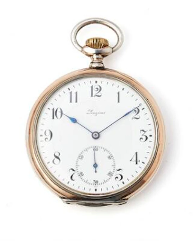 Longines: Pocket watch of silver. Mechanical movement with lever escapement