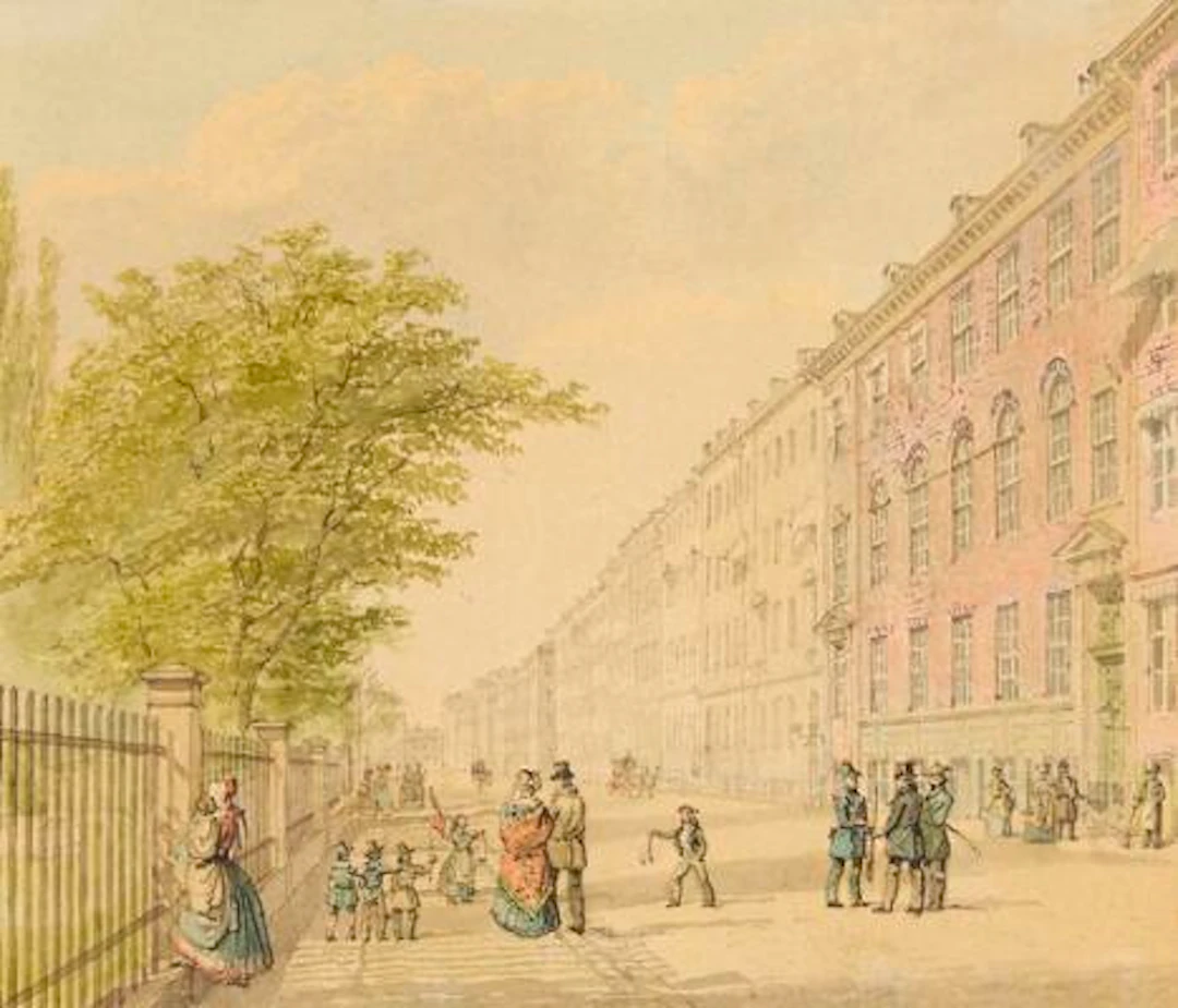 H. G. F. Holm: View from Kronprinsessegade, Copenhagen. Unsigned.