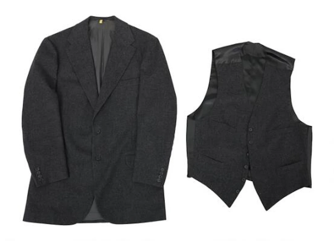 Alfred Alm: A mid-grey flannel jacket with matching waistcoat. 1980.