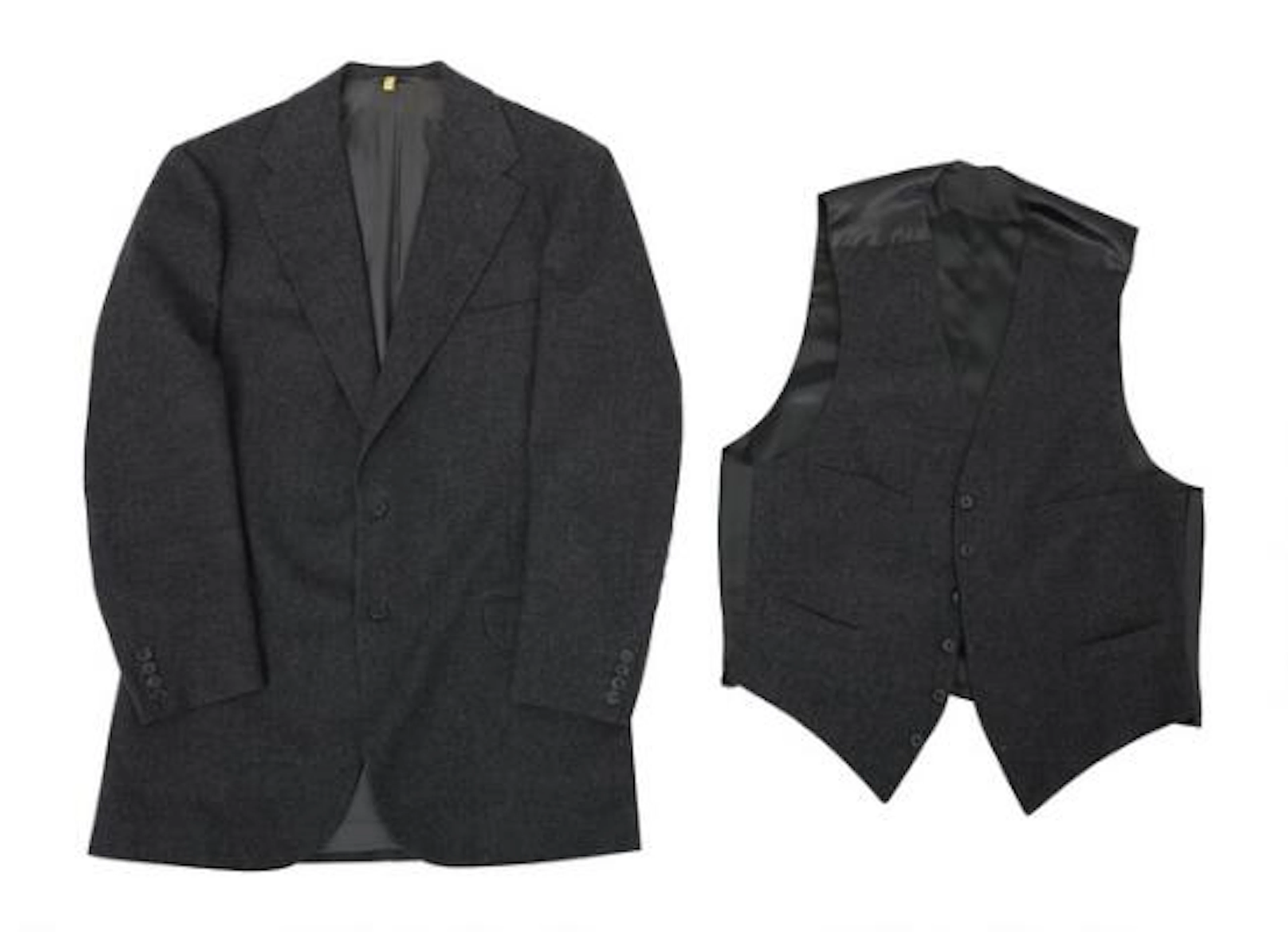 Alfred Alm: A mid-grey flannel jacket with matching waistcoat. 1980.
