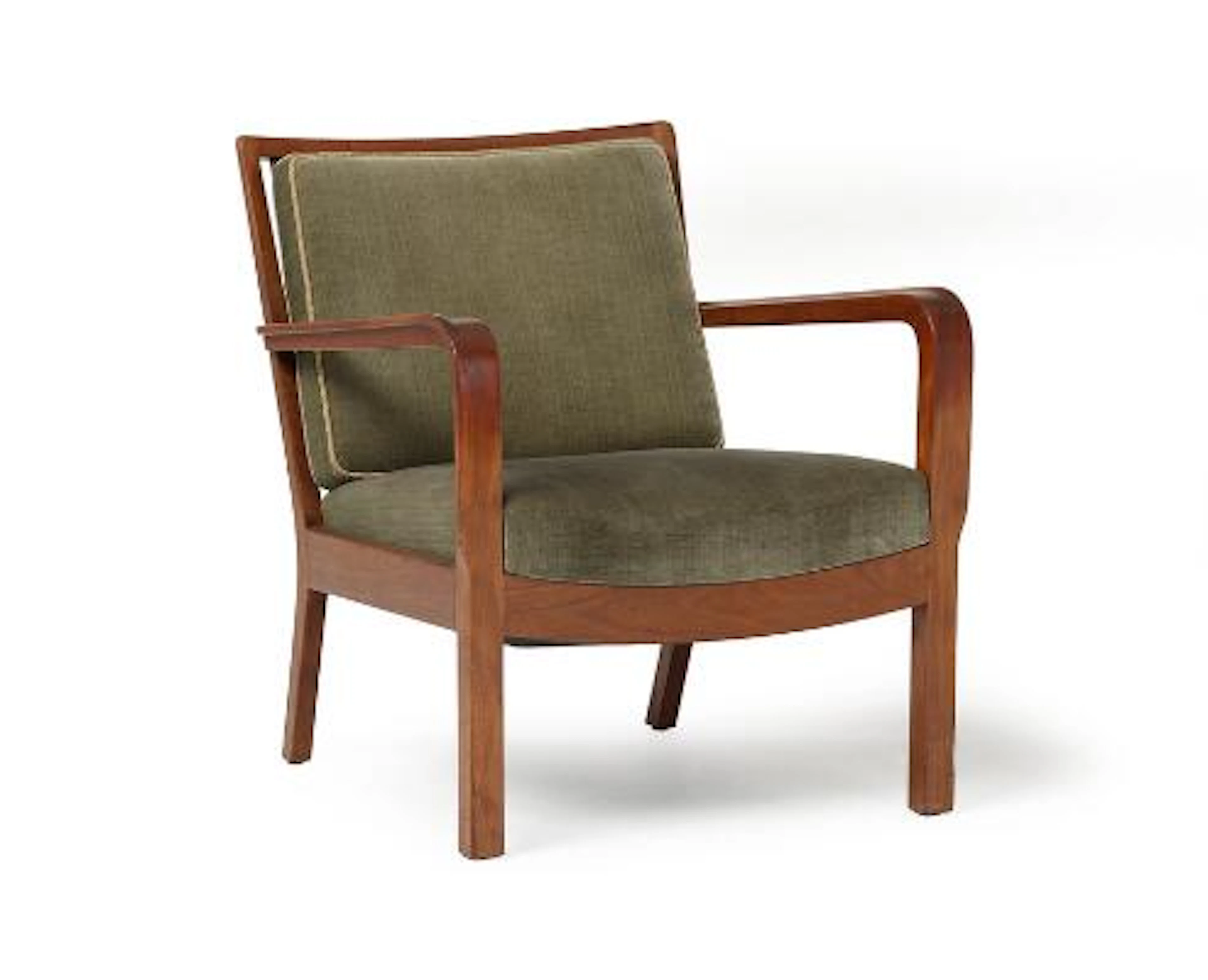 Edvard Kindt-Larsen: A Cuban mahogany easy chair, loose cushions with
