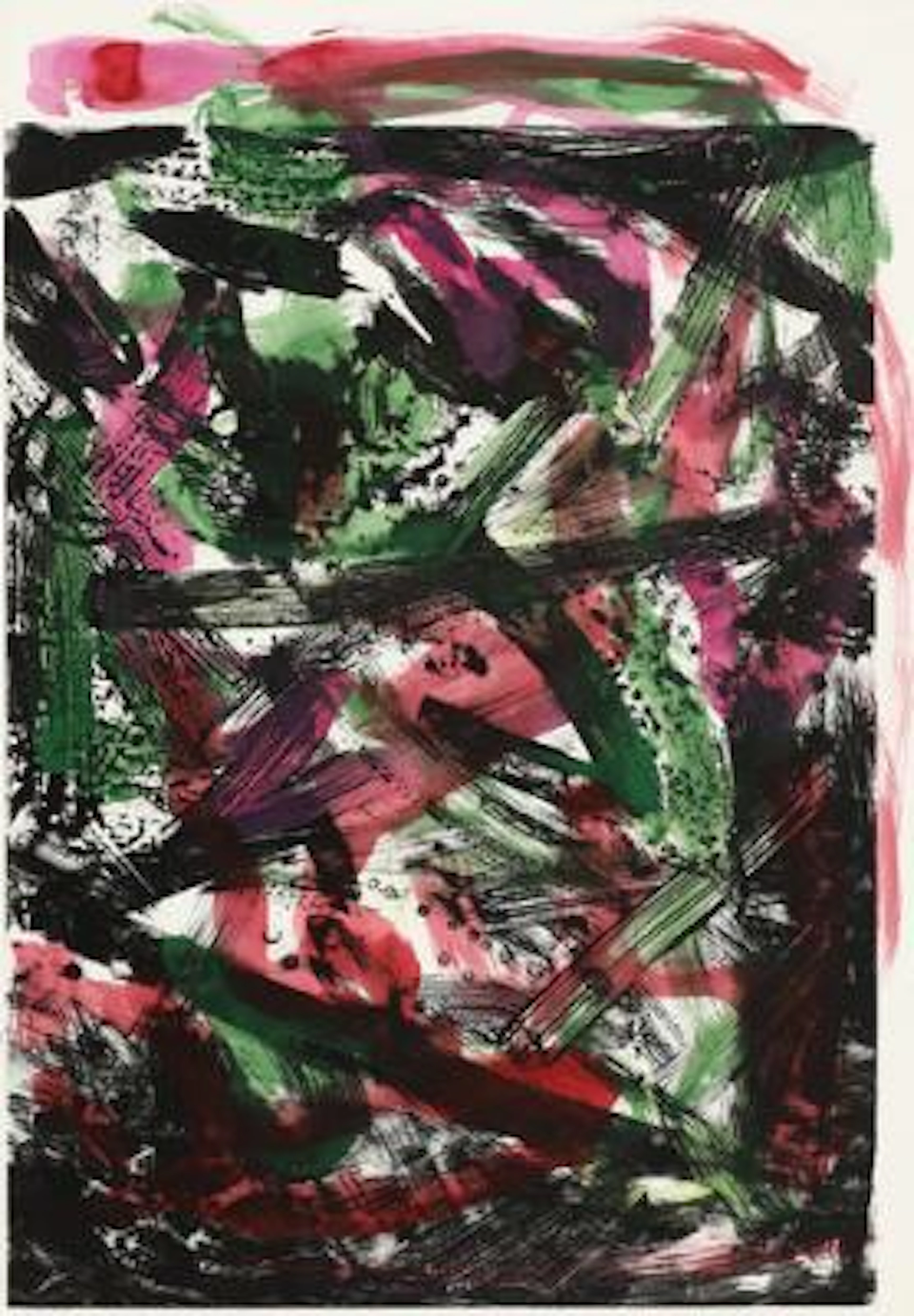 Jens Birkemose: Untitled. Signed B. Handcoloured print. Sheet size