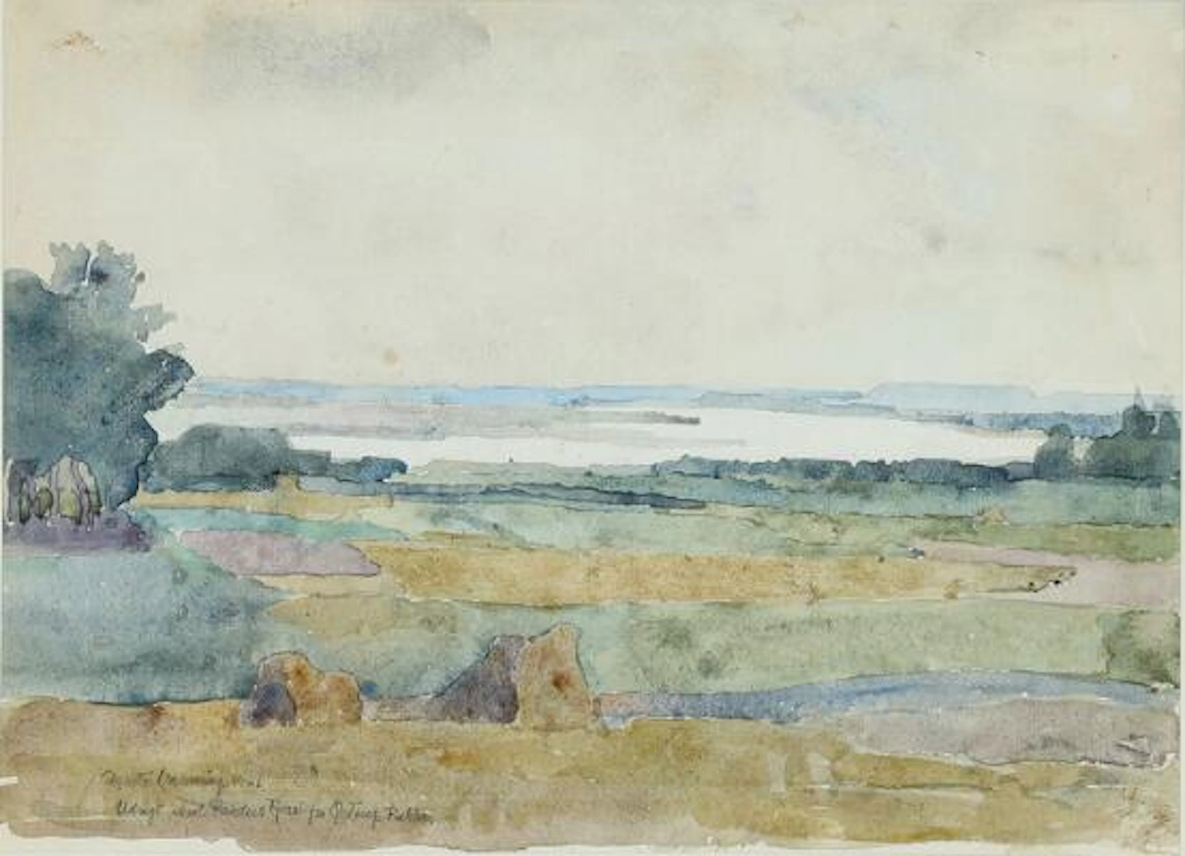 Agnete Varming: Two compositions. Both signed. Watercolour on paper.