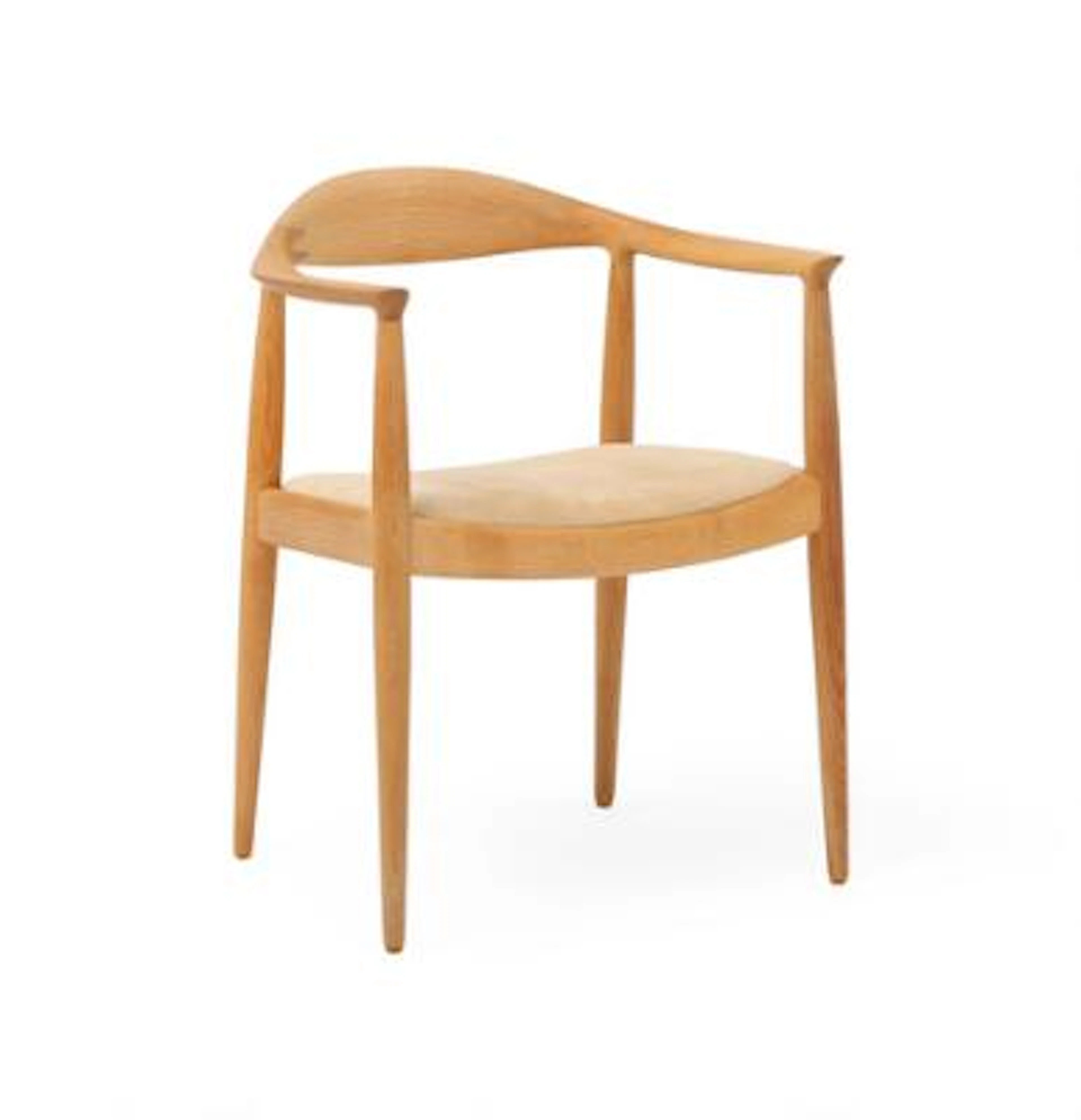 Hans J. Wegner: "The Chair". Armchair in oak. Seat upholstered in
