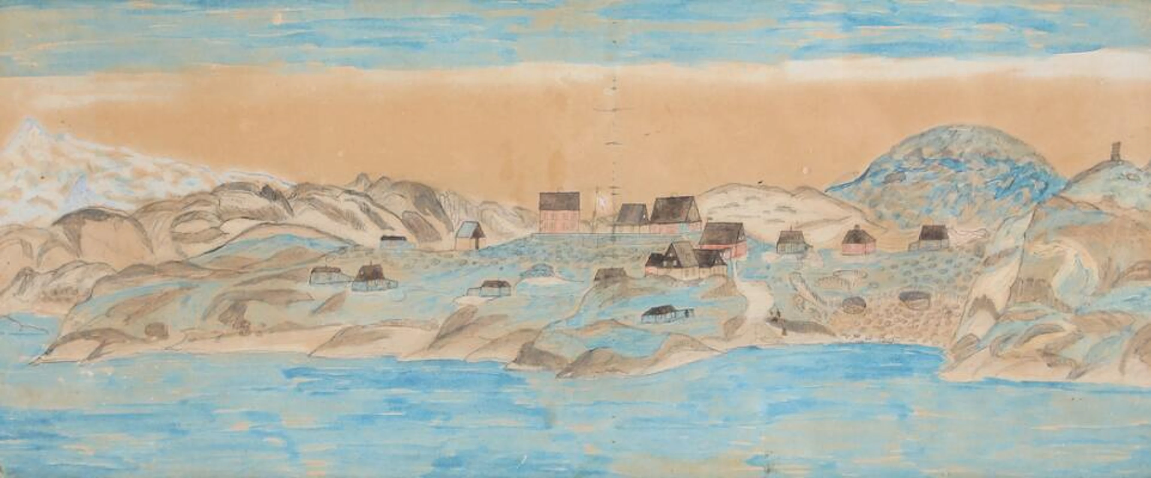 Unknown artist: Two motifs form Greenland. One signed indistinctly.