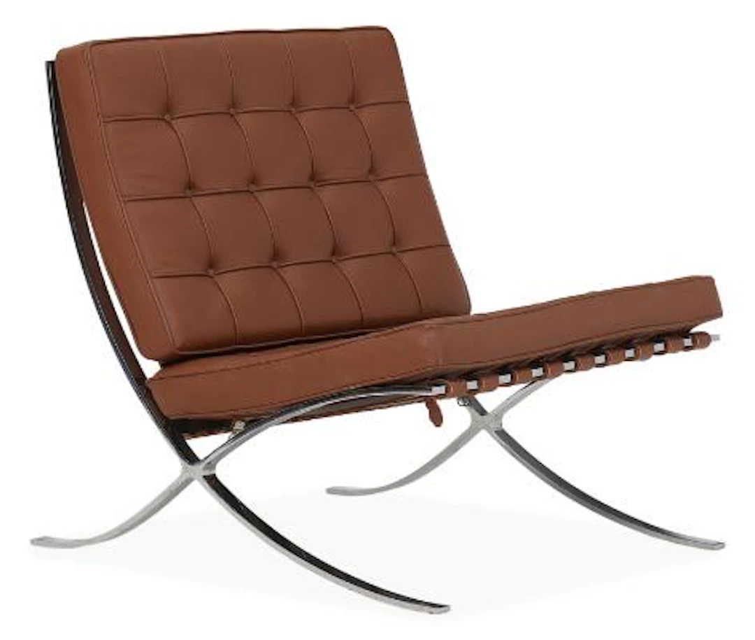 Ludwig Mies van der Rohe: "Barcelona Chair". Chromed steel lounge