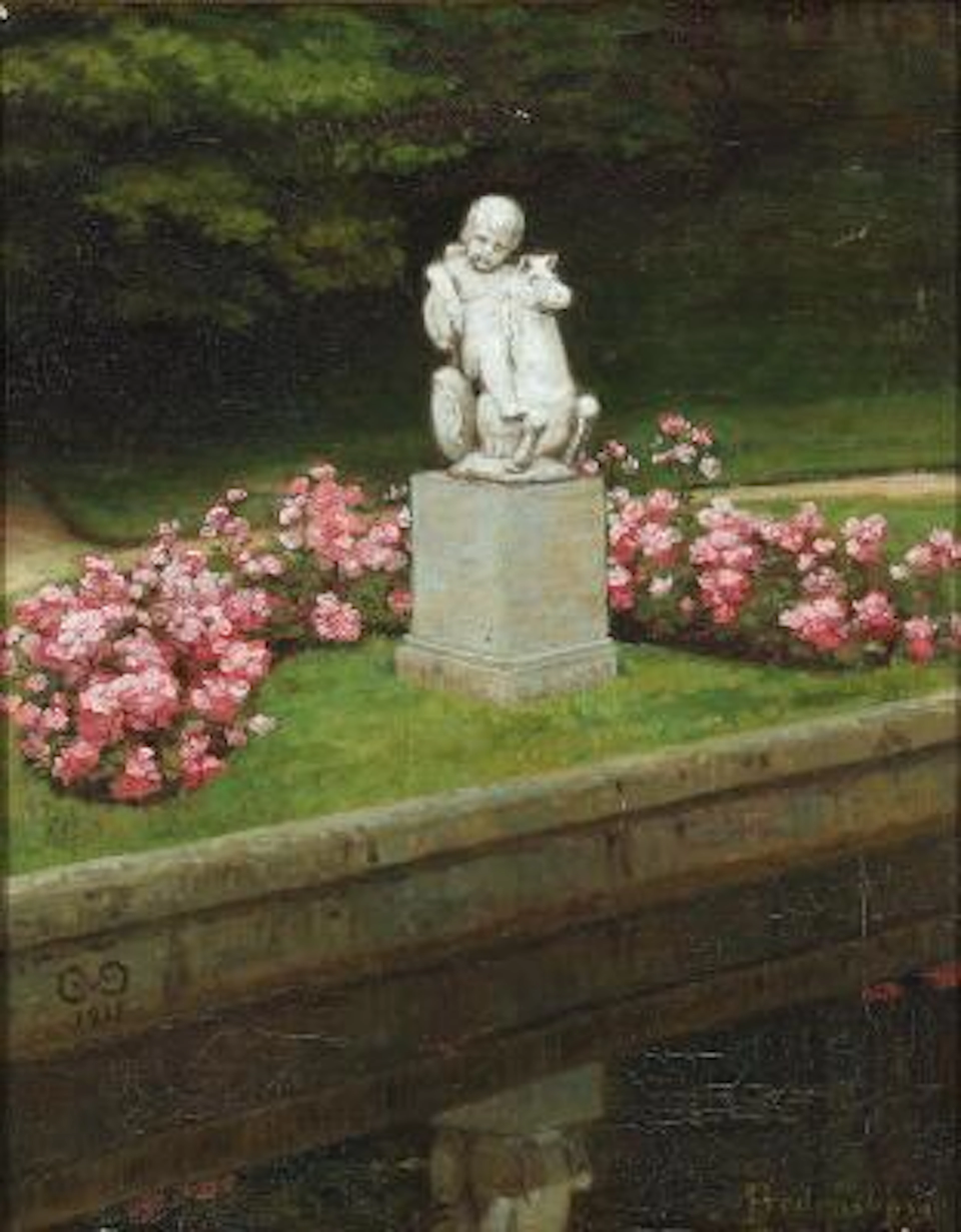 Caroline van Deurs: From Fredensborg Castle Park. Signed C. v. D.