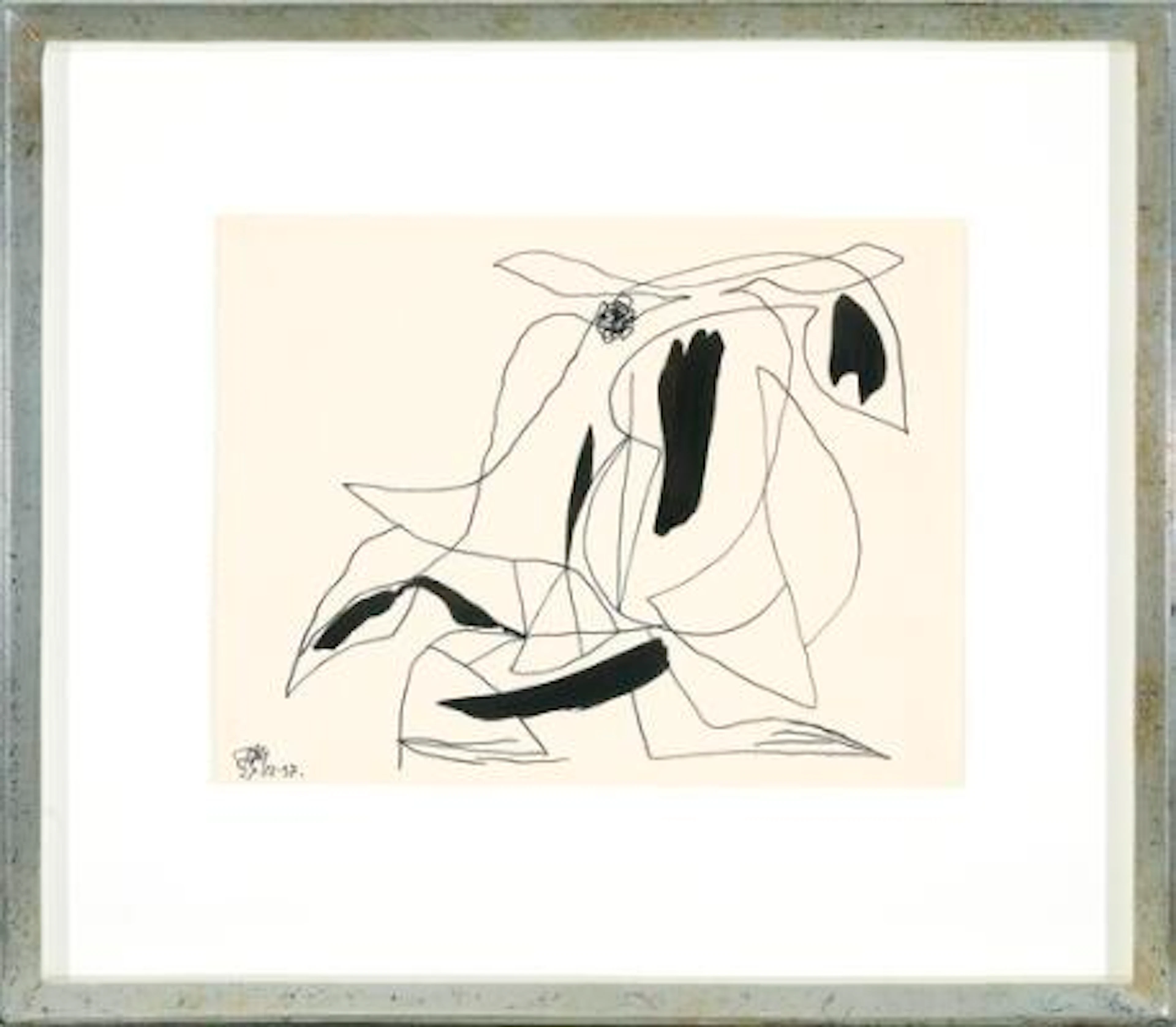 Richard Mortensen: Untitled. Signed RM 27-12-37. Indian ink on paper.