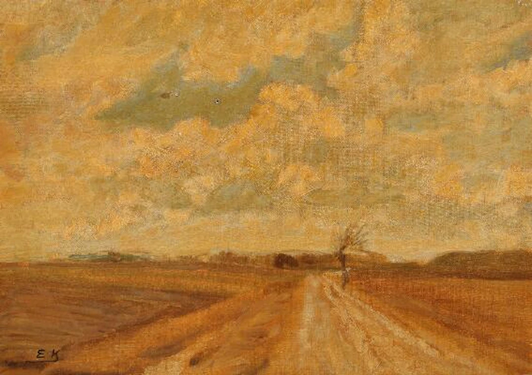 Emil Krause: "Landskab fra Nordsjælland". Signed E.K. Oil on canvas.