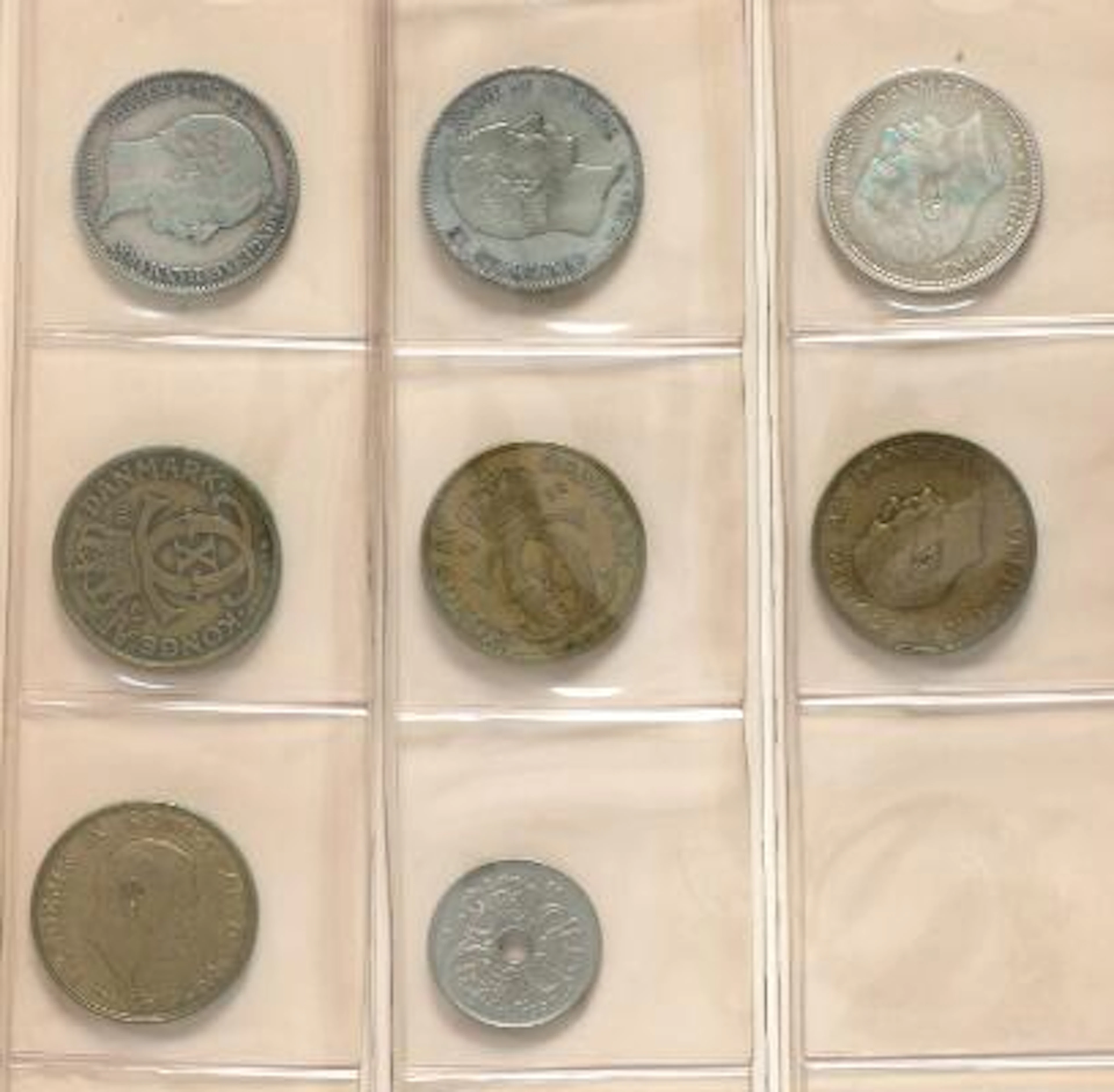 Denmark, decimal collection, plus some foreign coins in 3 albums incl.