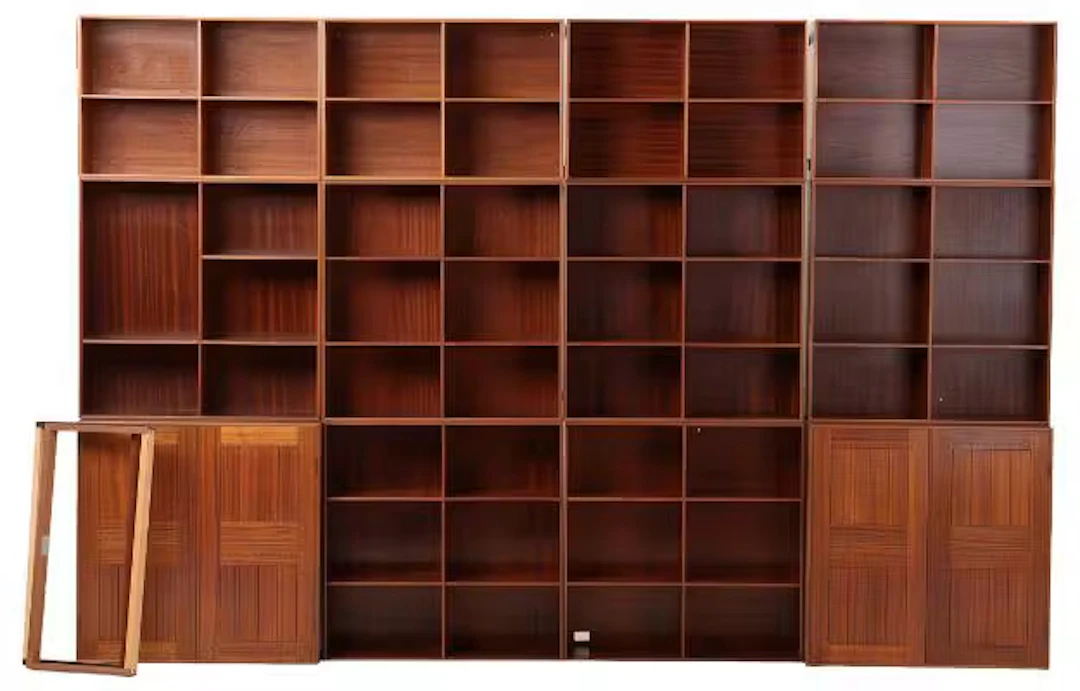 Mogens Koch: Wall unit in solid mahogany, consisting of two cabinets