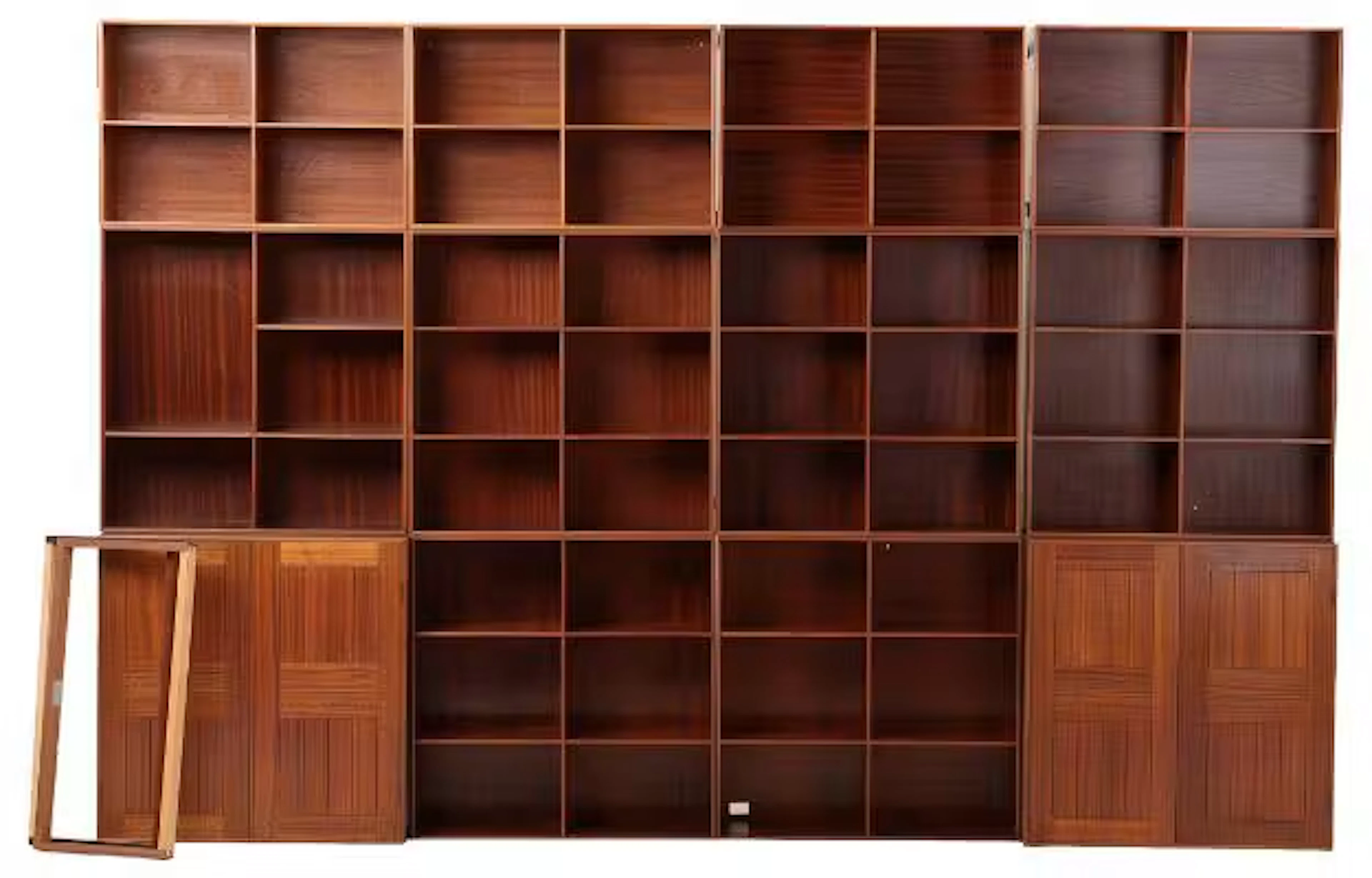 Mogens Koch: Wall unit in solid mahogany, consisting of two cabinets