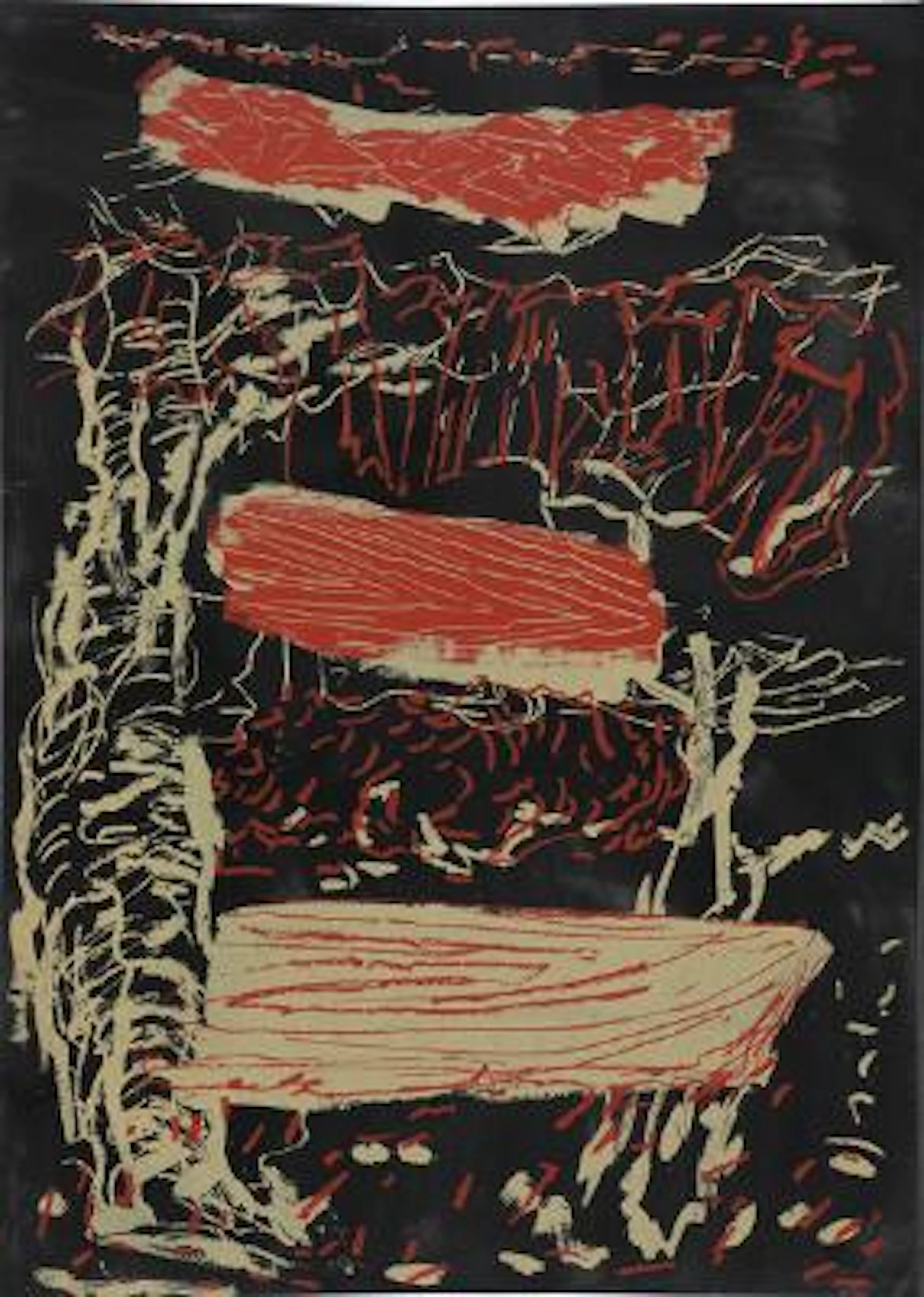 Per Kirkeby: Untitled. "Hansen-tryk". Signed PK 09, bat. Edition of