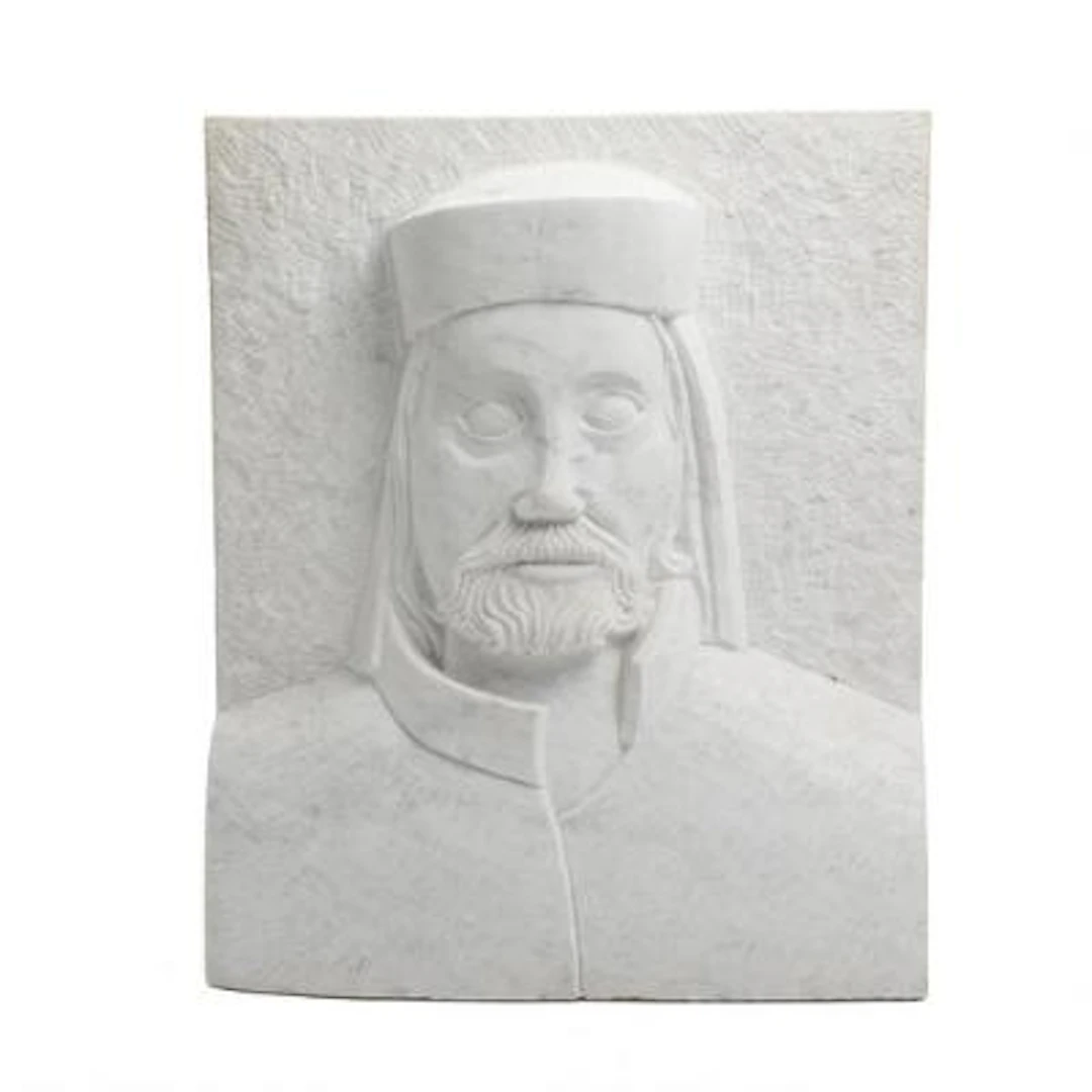 Sculptor unknown: Portrait. Unsigned. Marble. H. 48. W. 40. D. 11