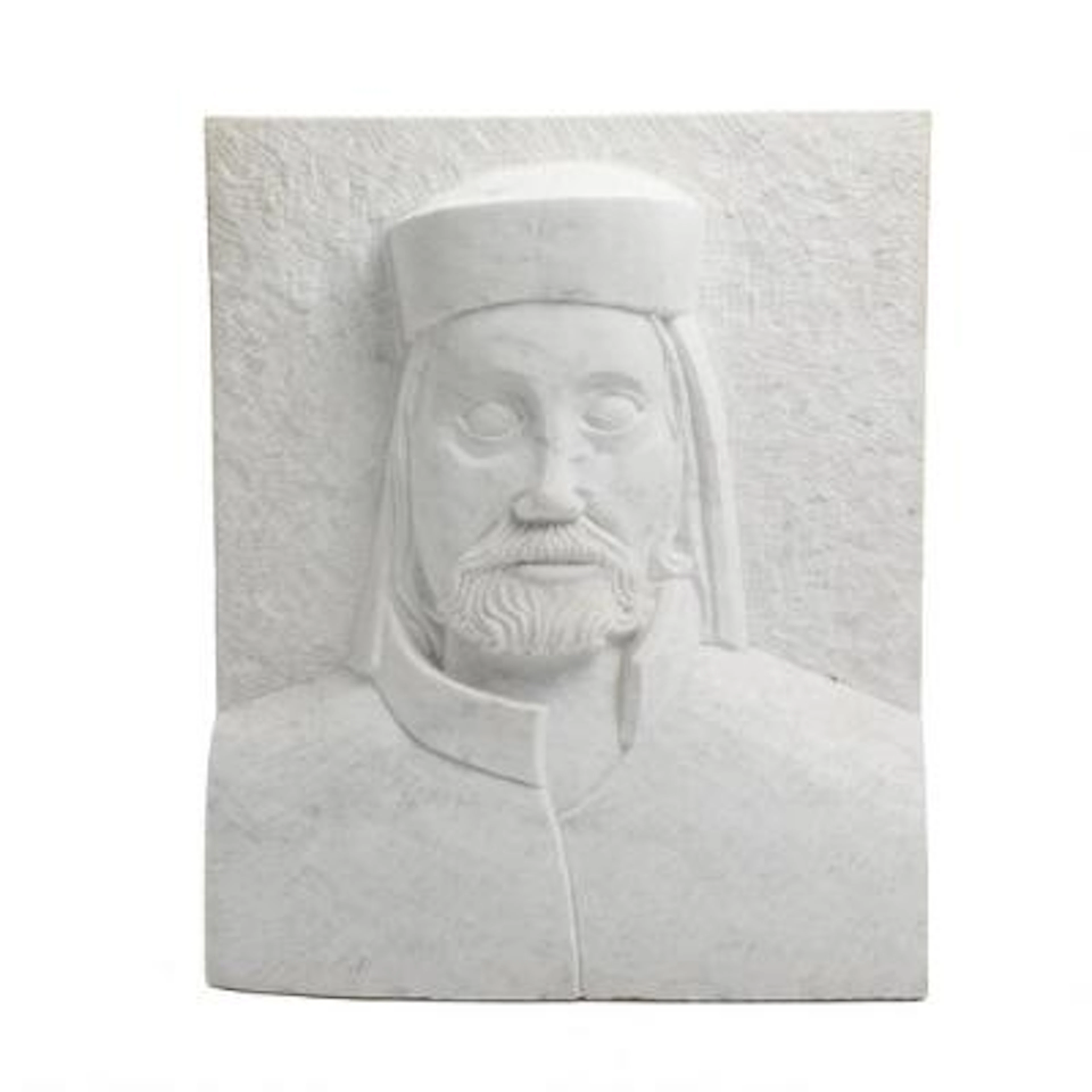 Sculptor unknown: Portrait. Unsigned. Marble. H. 48. W. 40. D. 11