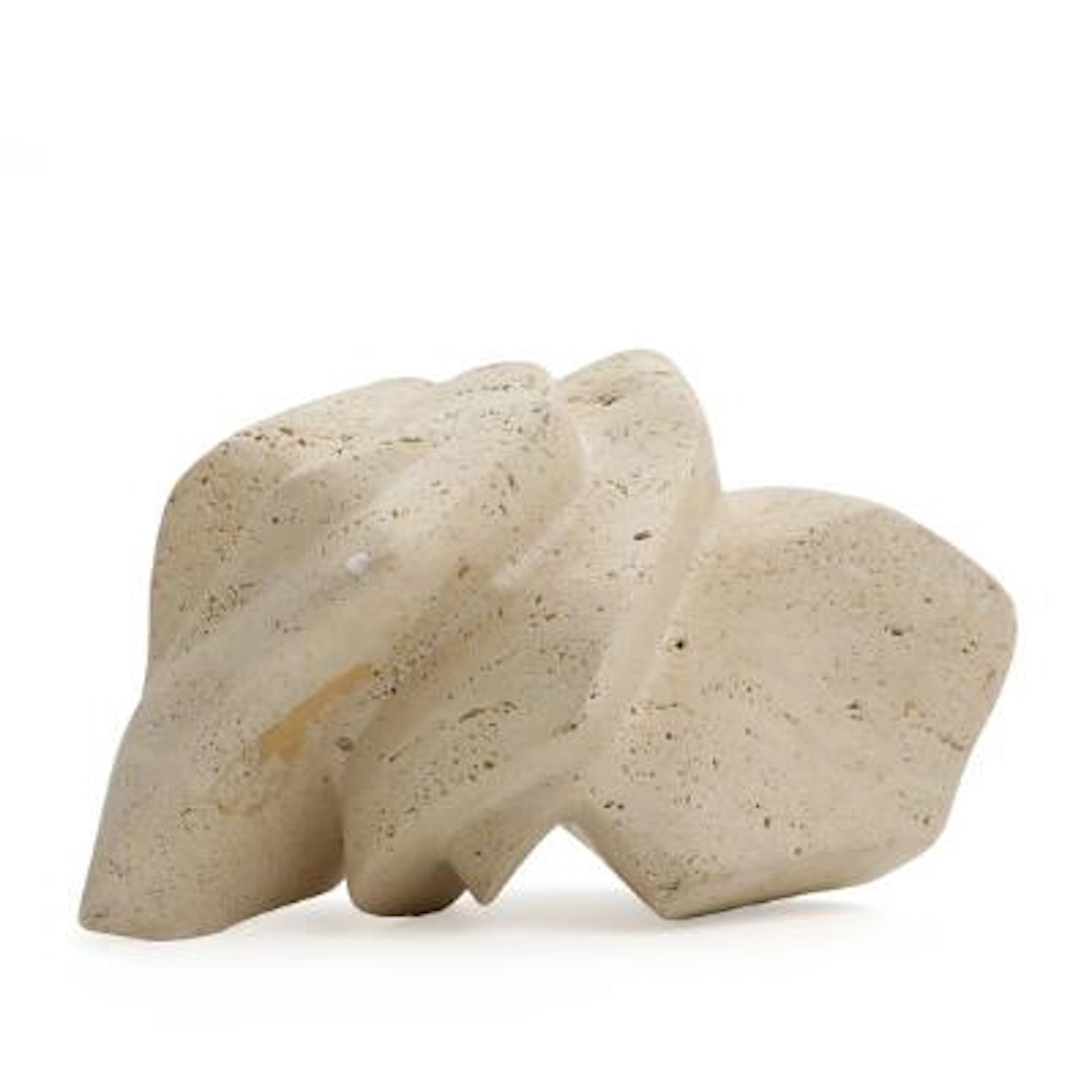 Sculptor unknown, 20th century: Untitled. Unsigned. Travertine. H.