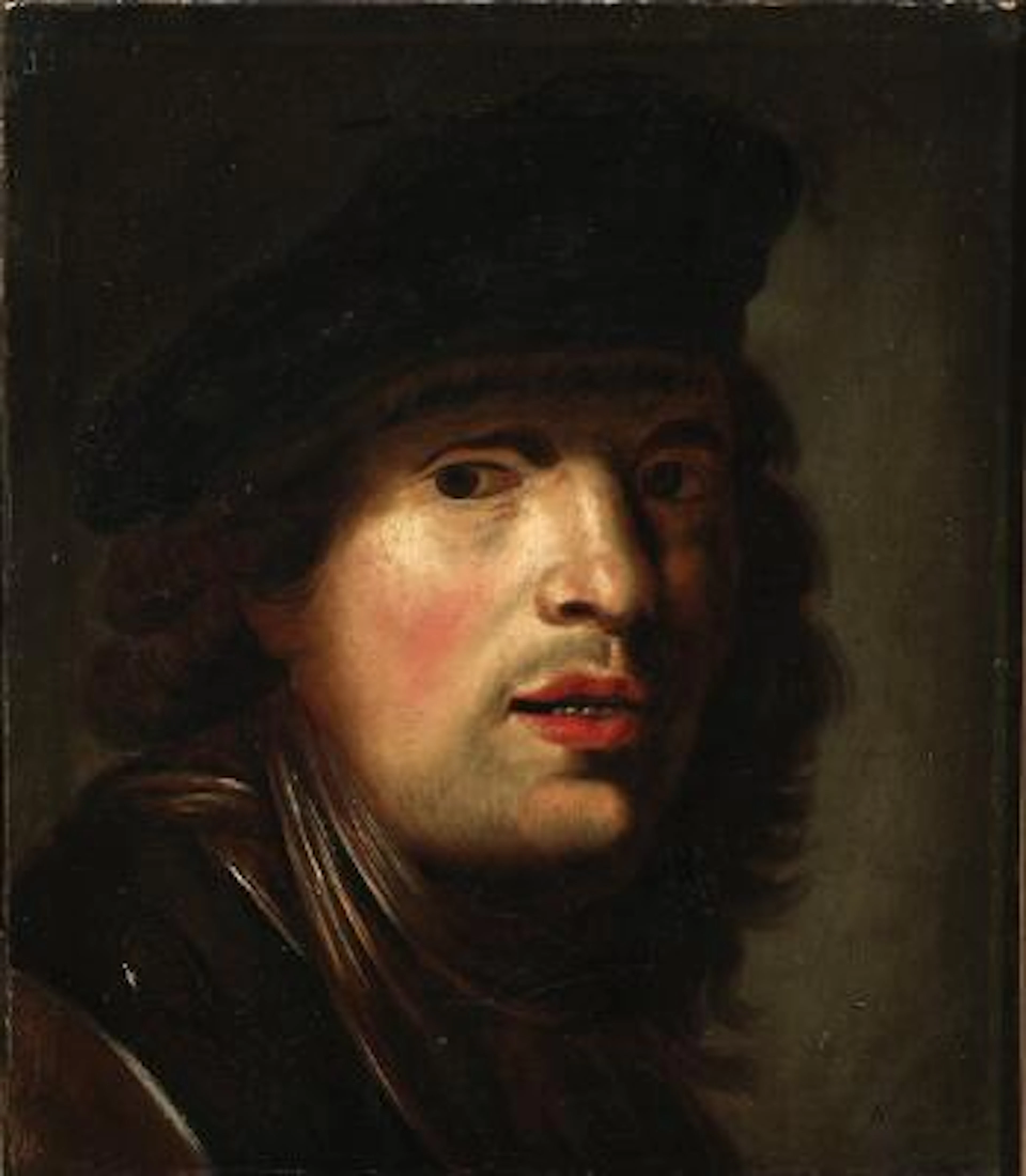 Rembrandt van Rijn, after, 19th century: Portrait of a young man with