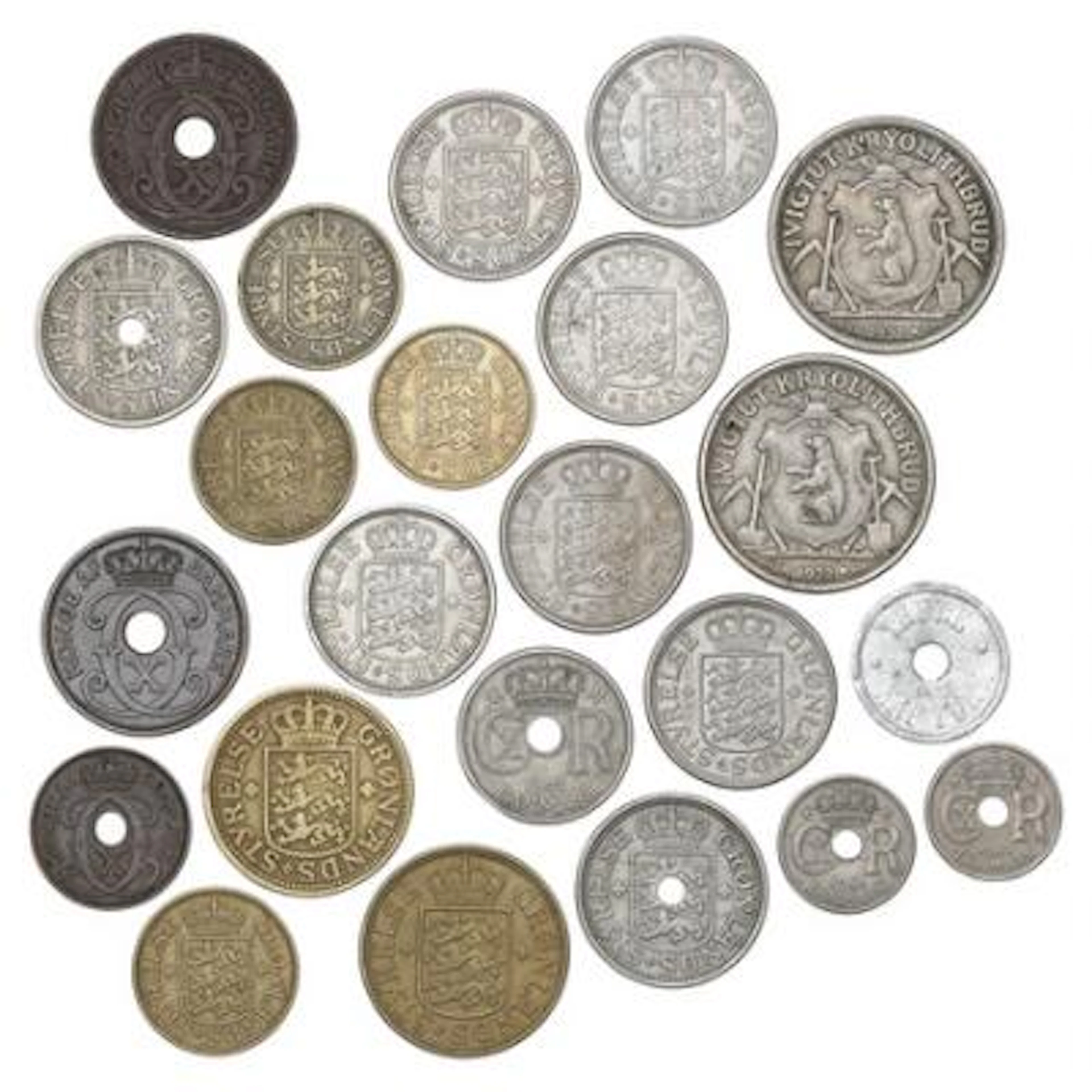 Greenland and the Faroe Islands, collection of coins, in total 23
