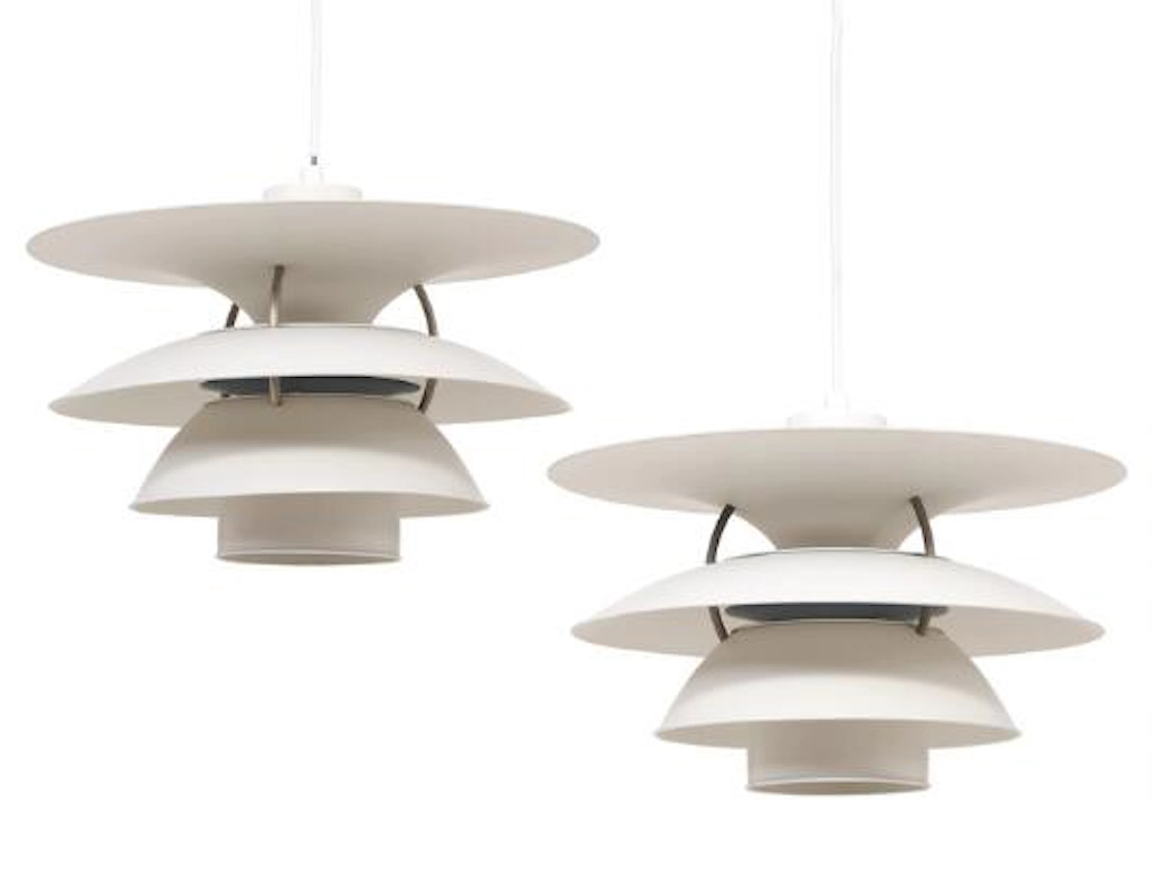 Poul Henningsen: "Charlottenborg". "5/4,5". A pair of pendants with