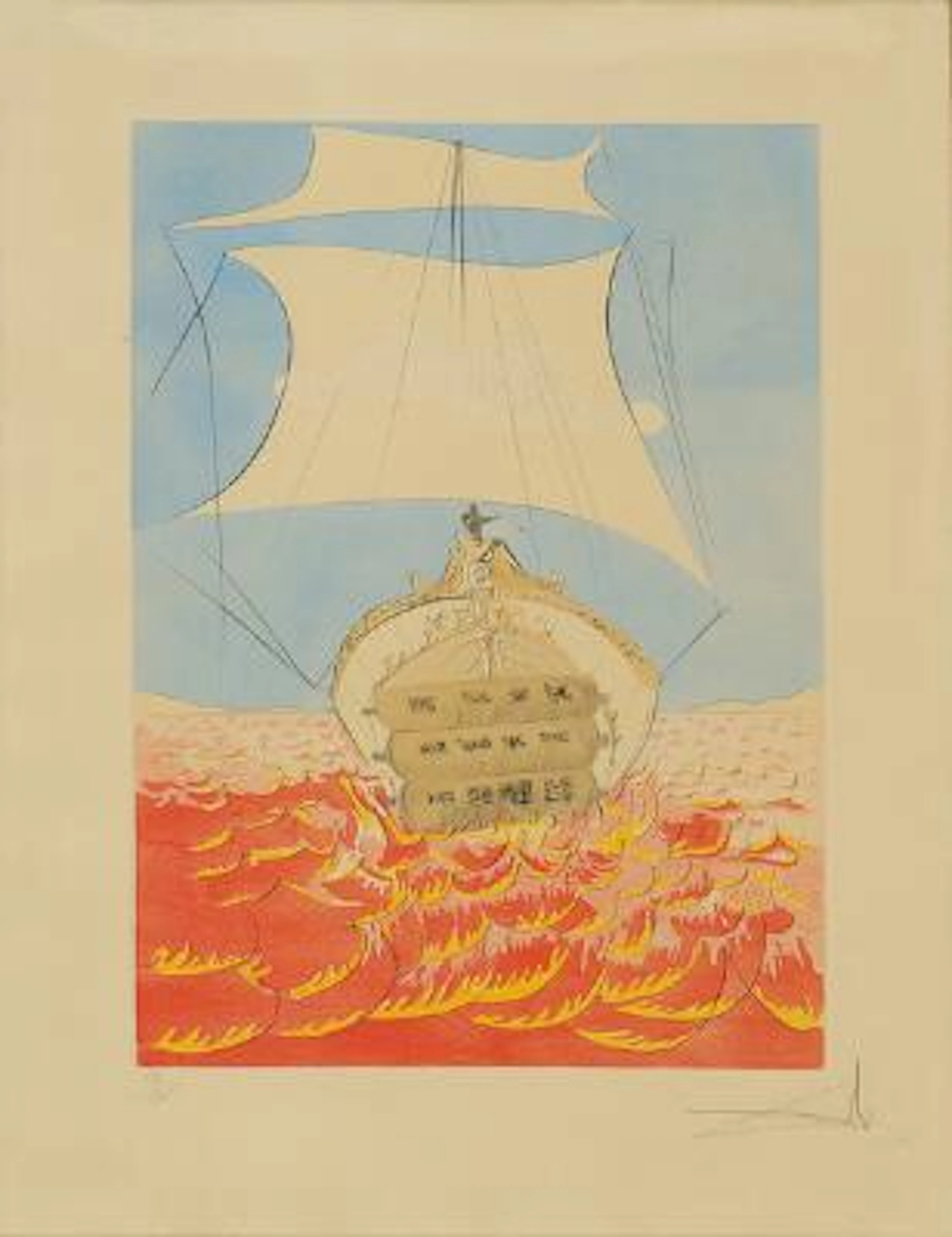 Salvador Dali: "Naphtali", 1973. Signed Dali 57/195. Drypoint etching