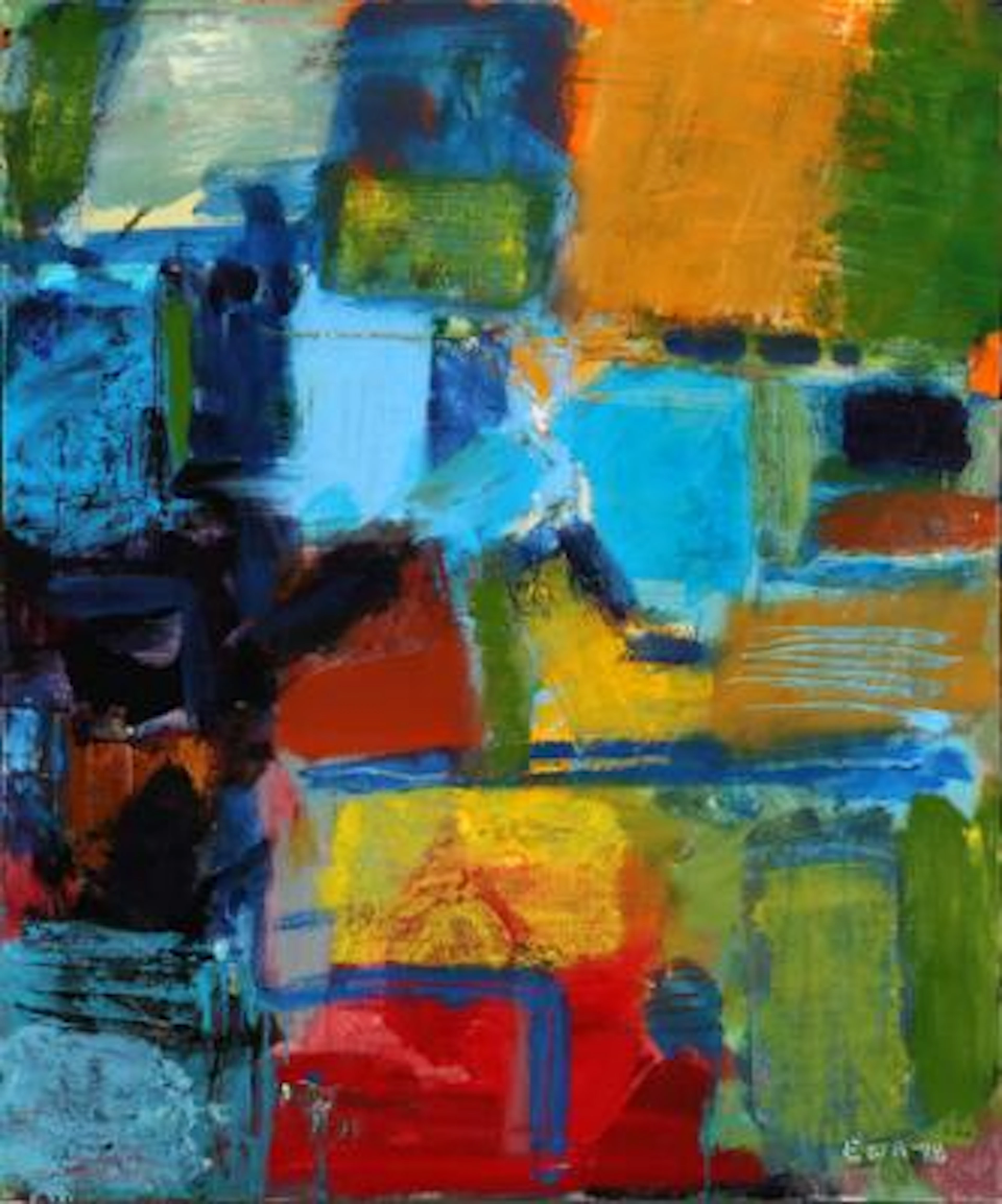 Eydun av Reyni: Untitled. Signed E av R-98. Oil on canvas 90 x 75