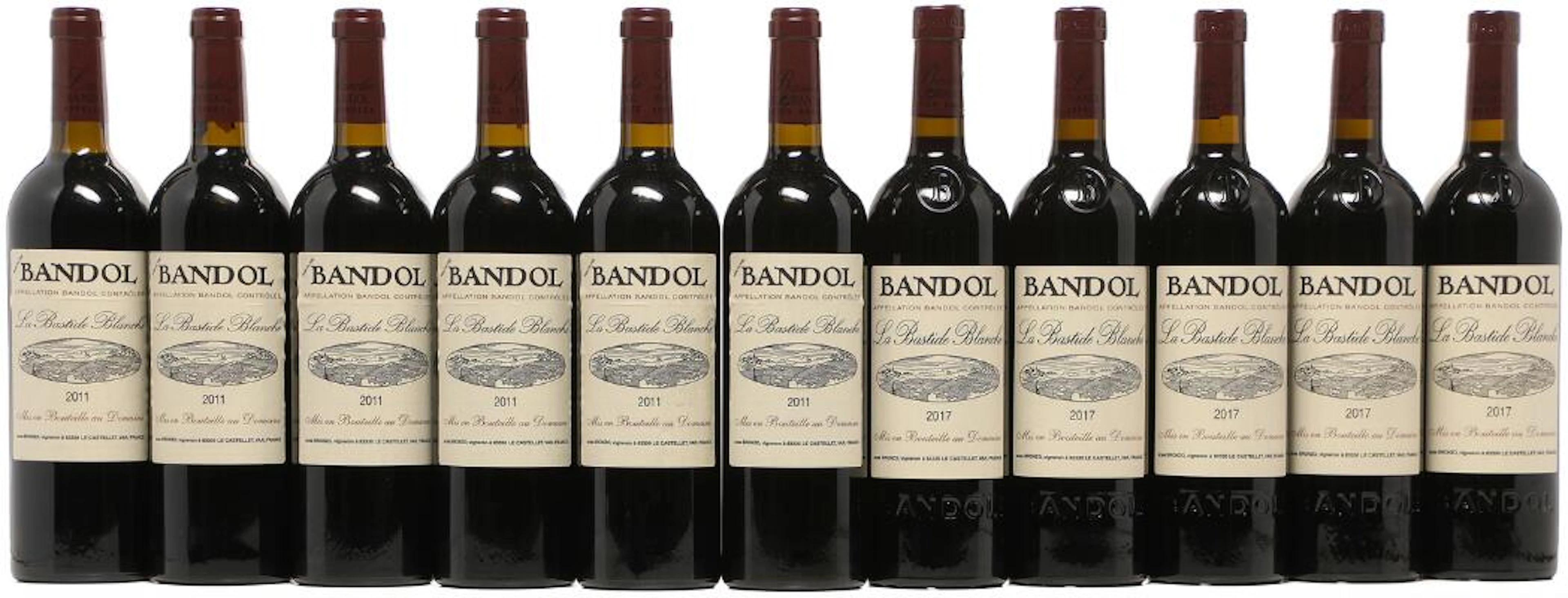 6 bts. Bandol, Domaine de la Bastide Blanche 2011 A (hf/in). etc.