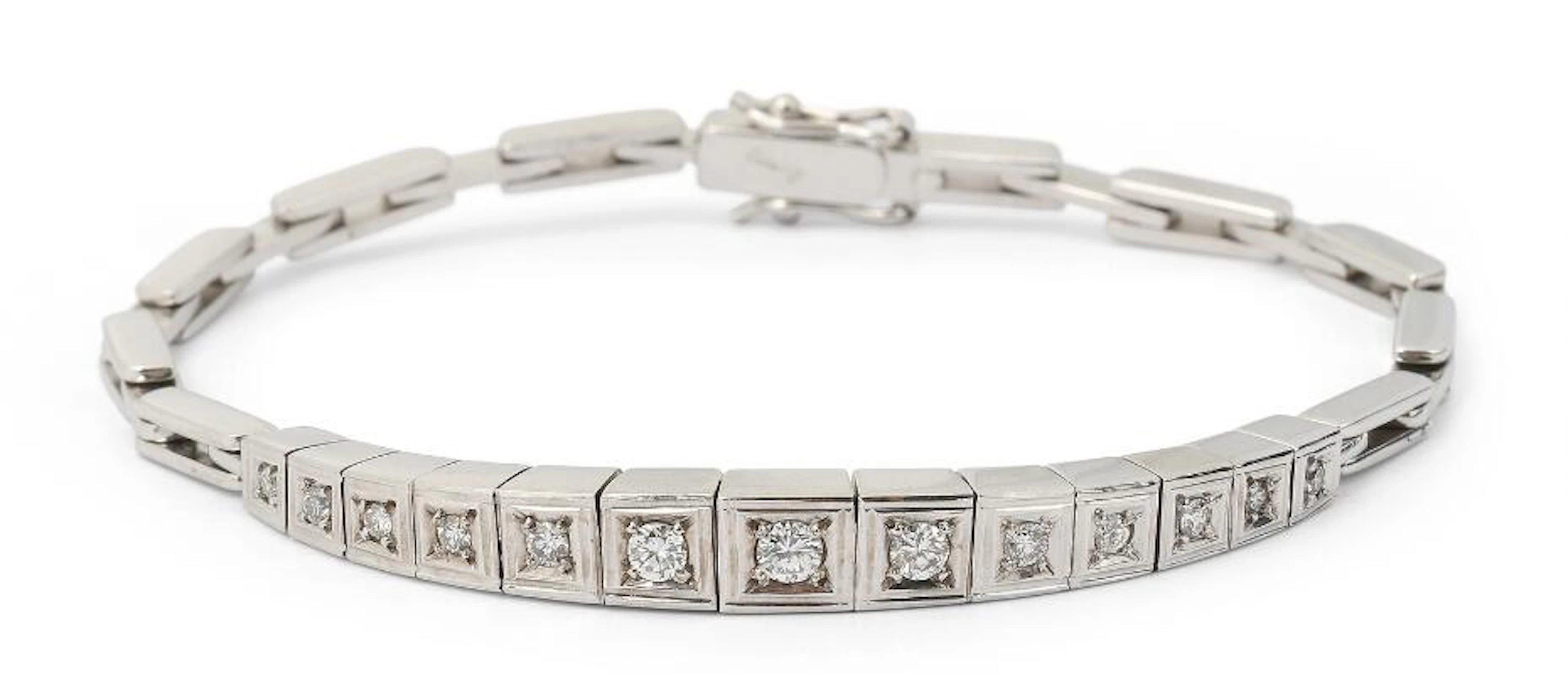 Aage Albing: A diamond bracelet set with numerous diamonds, mounted