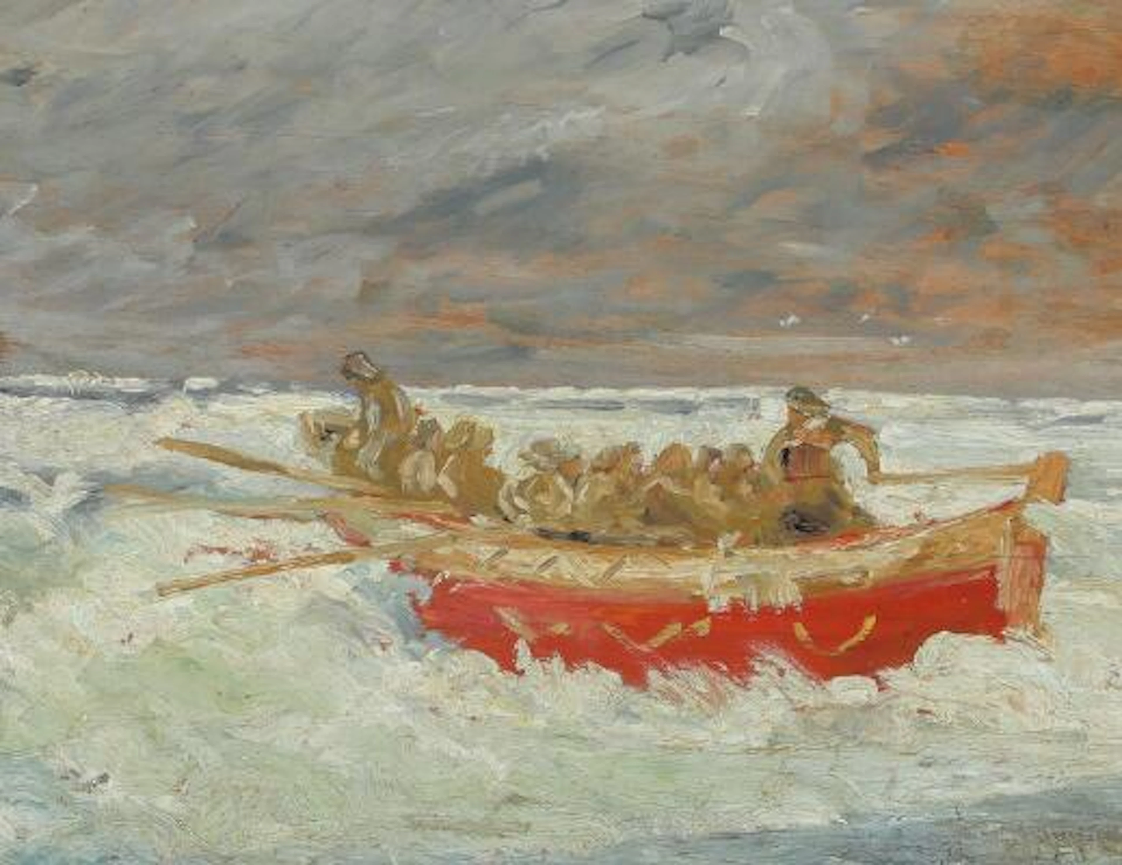 Michael Ancher: “Redningsbåden går ud”. The lifeboat goes out. Study.