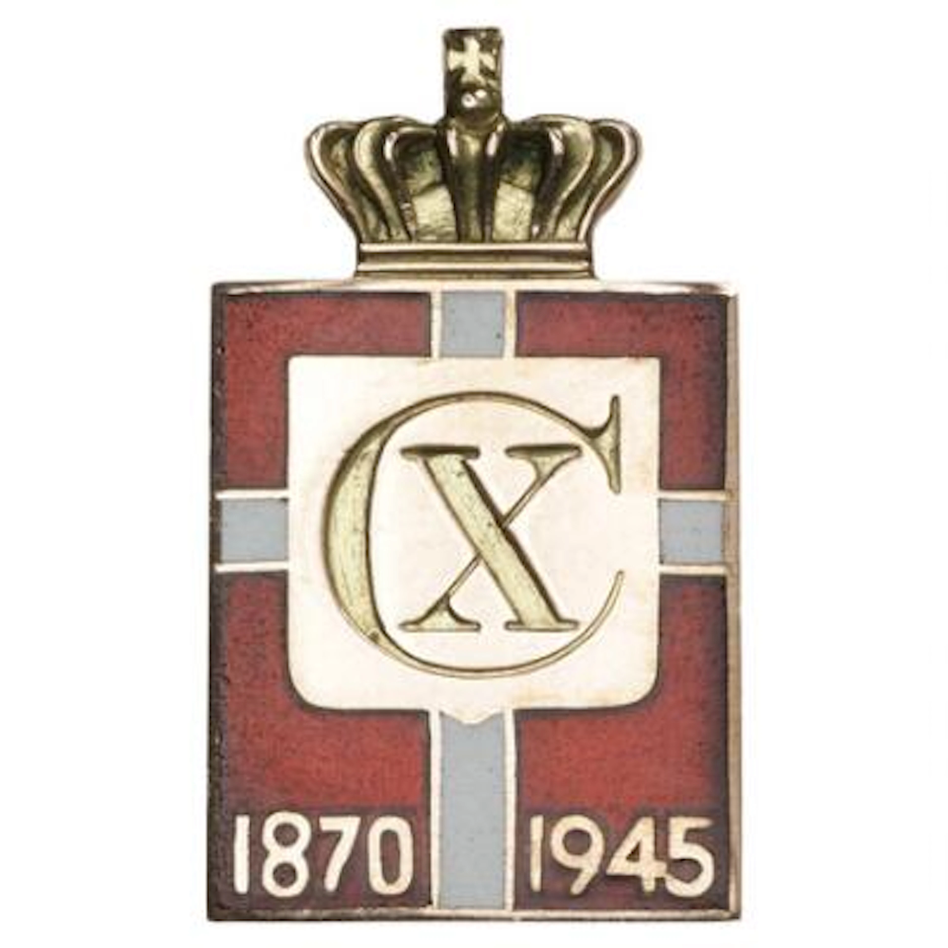 Christian X, "Kongemærke" in Au with enamel, 1870-1945, men's edition